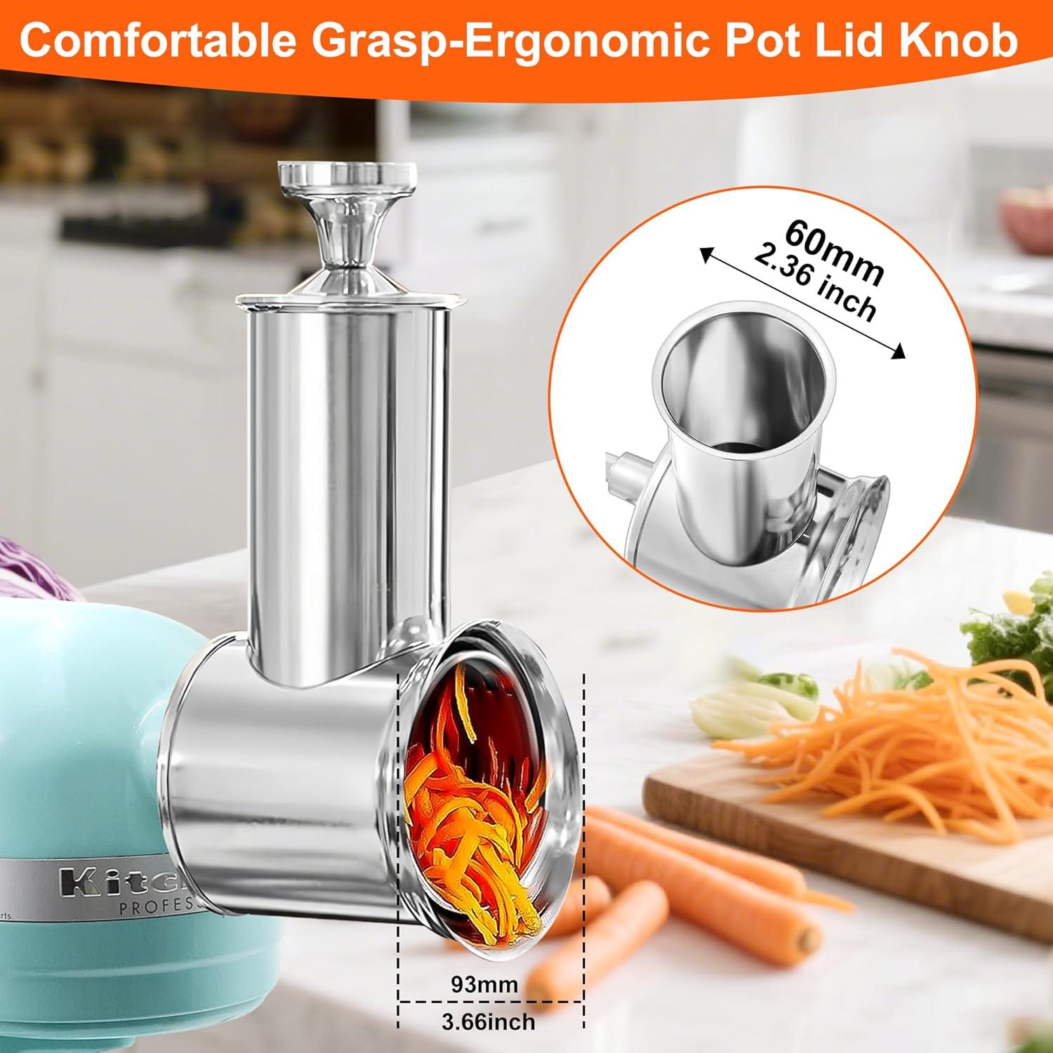 Cortador Rallador KitchenAid de Acero Inoxidable con 4 Cuchillas