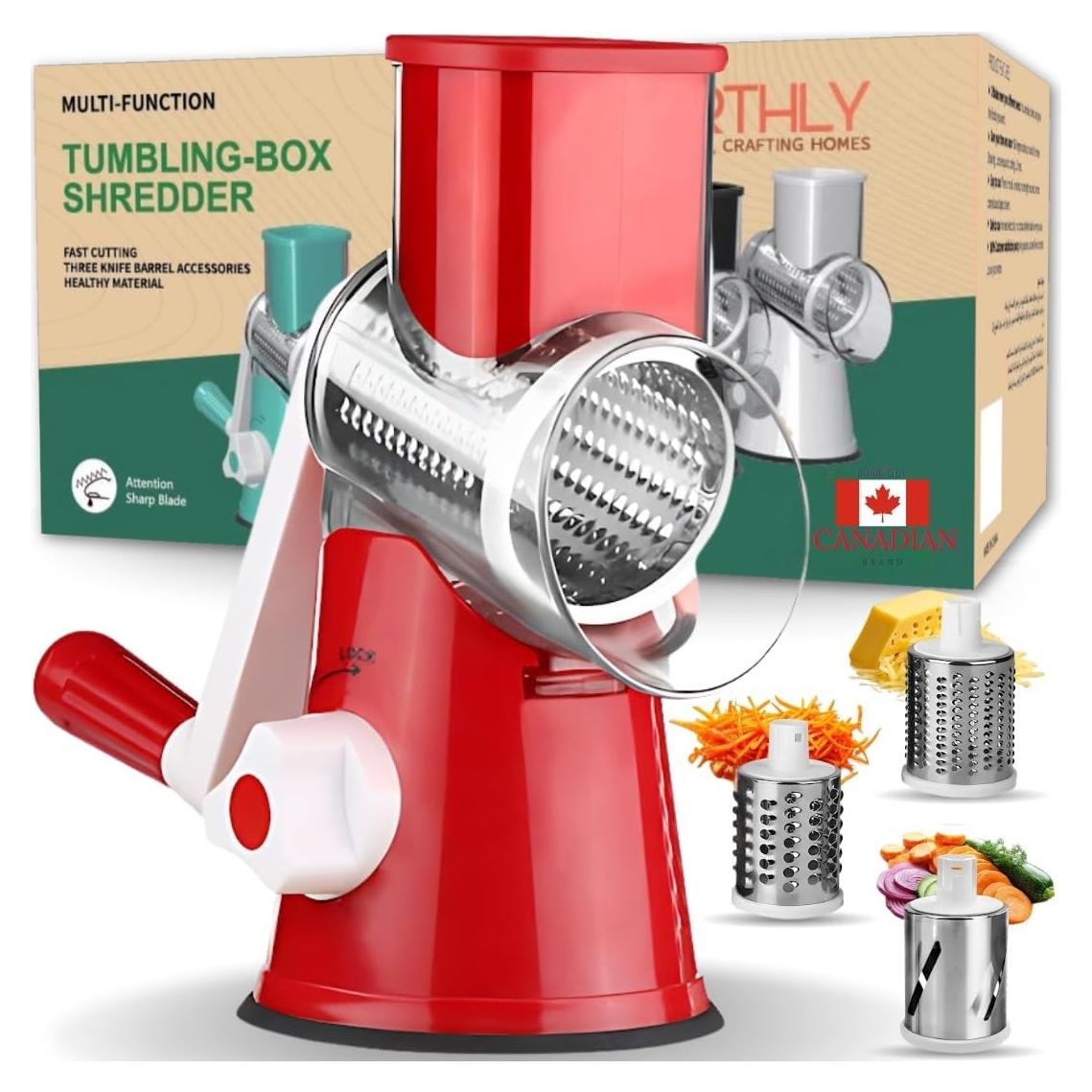 Rallador de Queso Hearthly con 3 Cuchillas Intercambiables