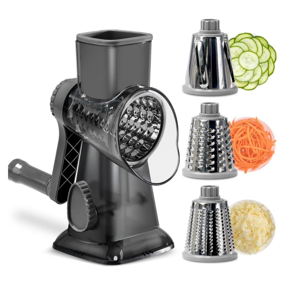 Rallador de Queso Rotatorio Damansara 3 Cuchillas Intercambiables