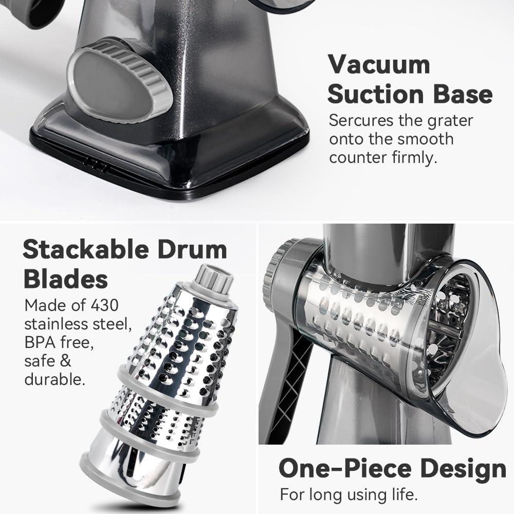 Rallador de Queso Rotatorio Damansara 3 Cuchillas Intercambiables