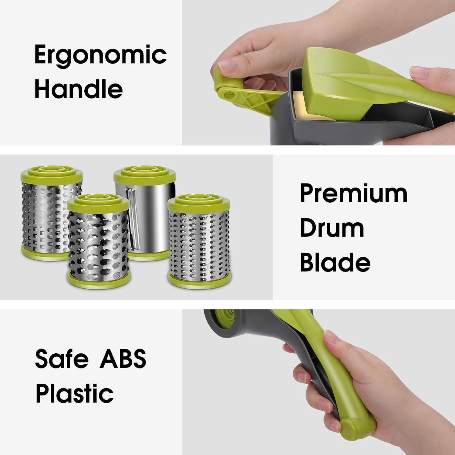 Rallador de Queso Rotativo MASTERTOP con 2 Tambores Inoxidable