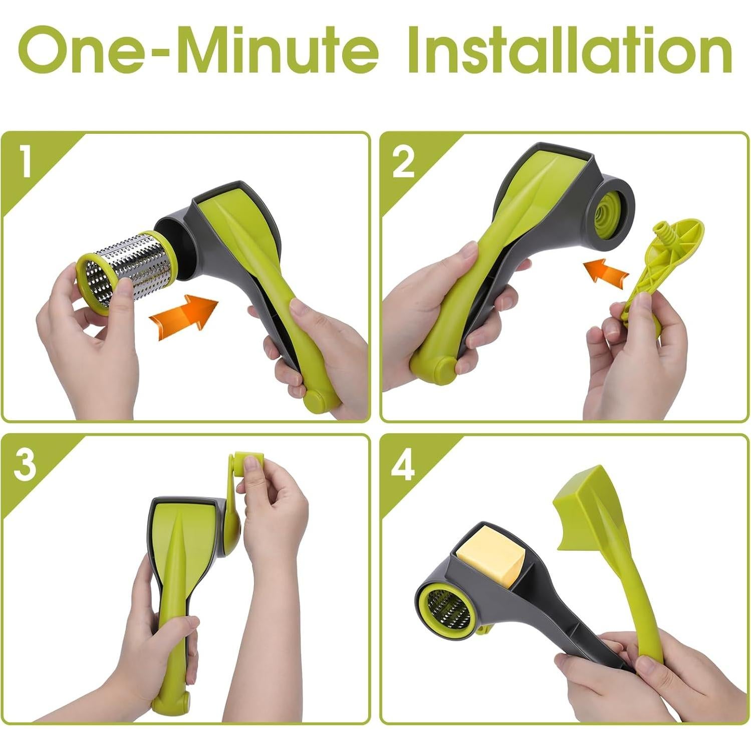 Rallador de Queso Rotativo MASTERTOP con 2 Tambores Inoxidable