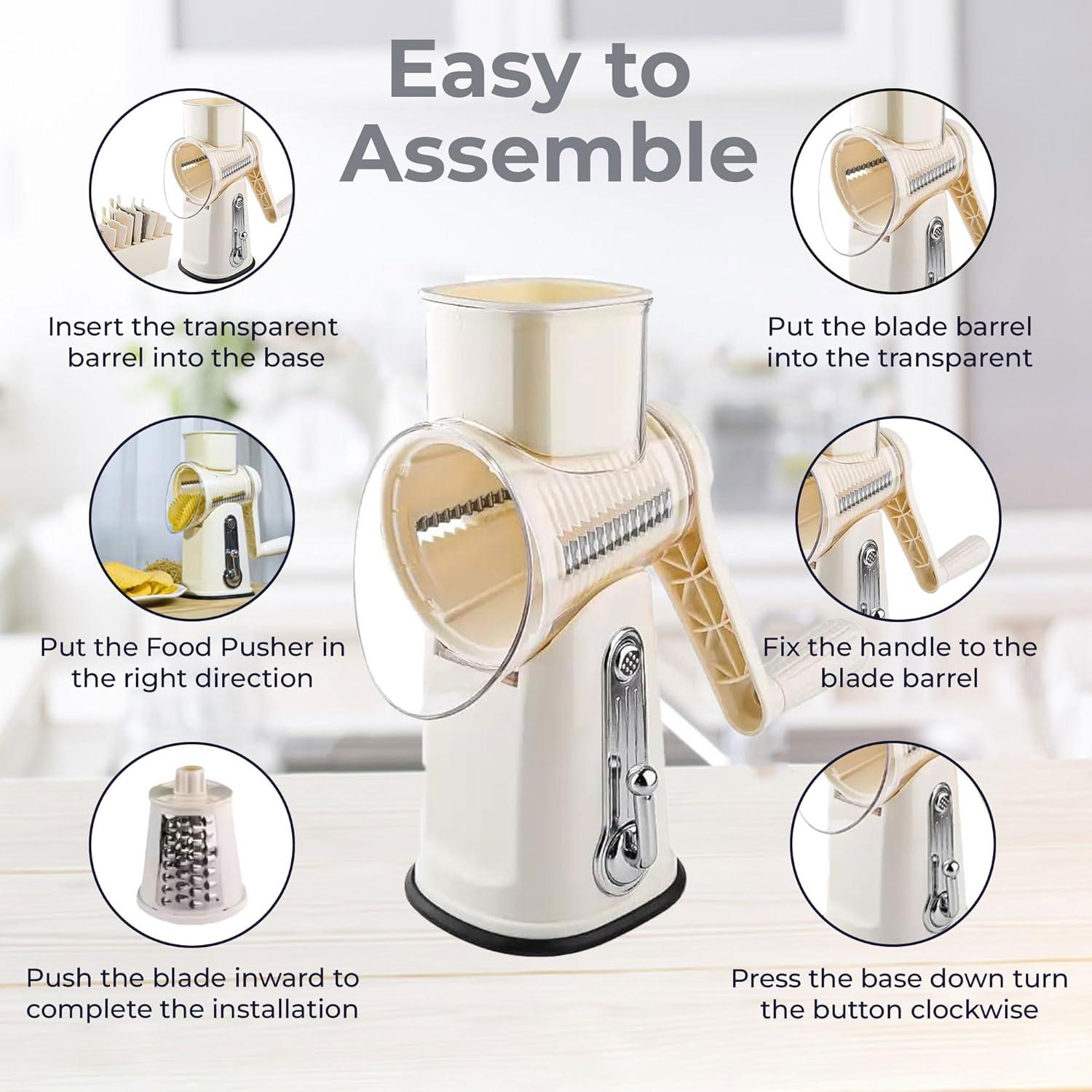 Rallador de Queso 5 en 1 Chef Power Acero Inoxidable Beige