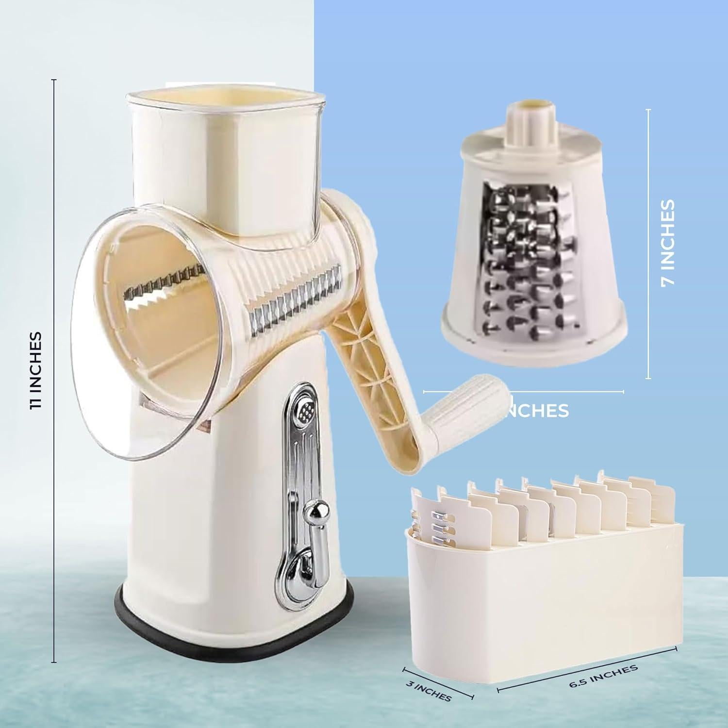 Rallador de Queso 5 en 1 Chef Power Acero Inoxidable Beige