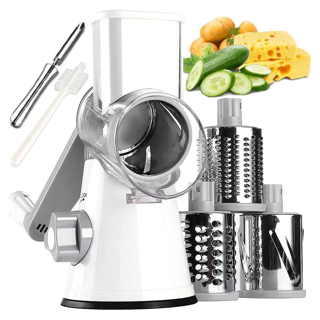 Rallador de Queso Rotatorio Maxceysen 3 Cuchillas Acero Inoxidable