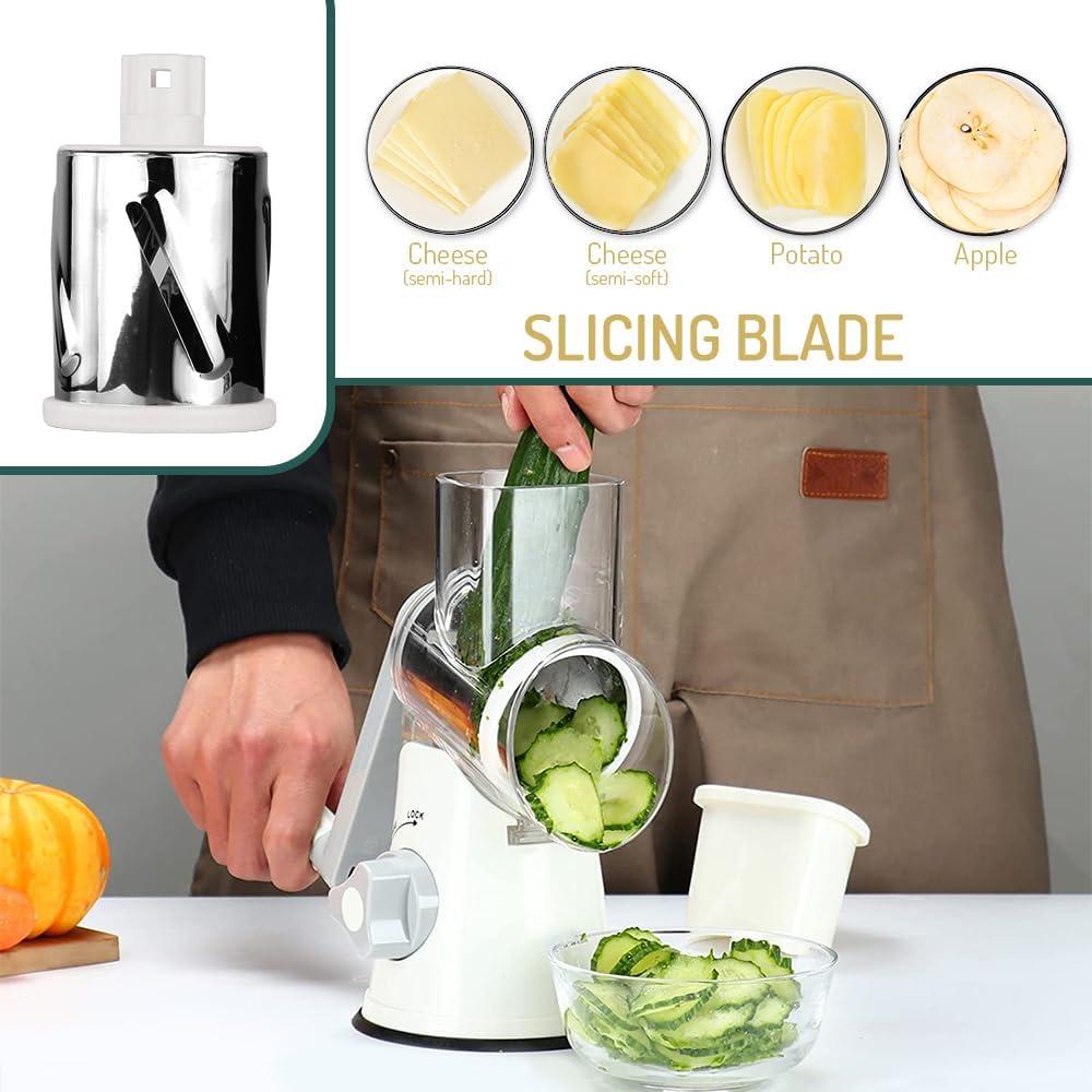 Rallador de Queso Rotatorio Maxceysen 3 Cuchillas Acero Inoxidable