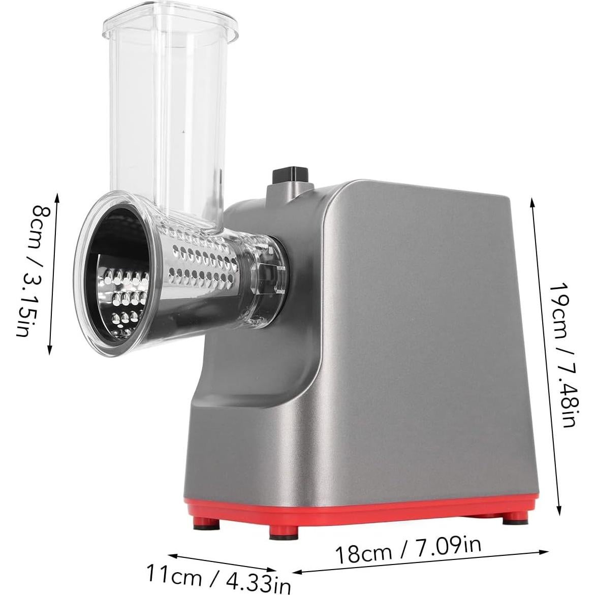 Rallador de Queso Eléctrico ZJchao 250W 5 en 1 con Cuchillas