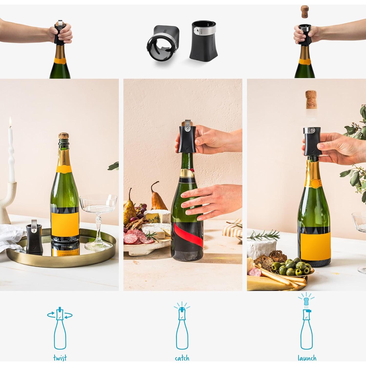 Abridor de Botellas de Champán Dreamfarm Champop - Negro