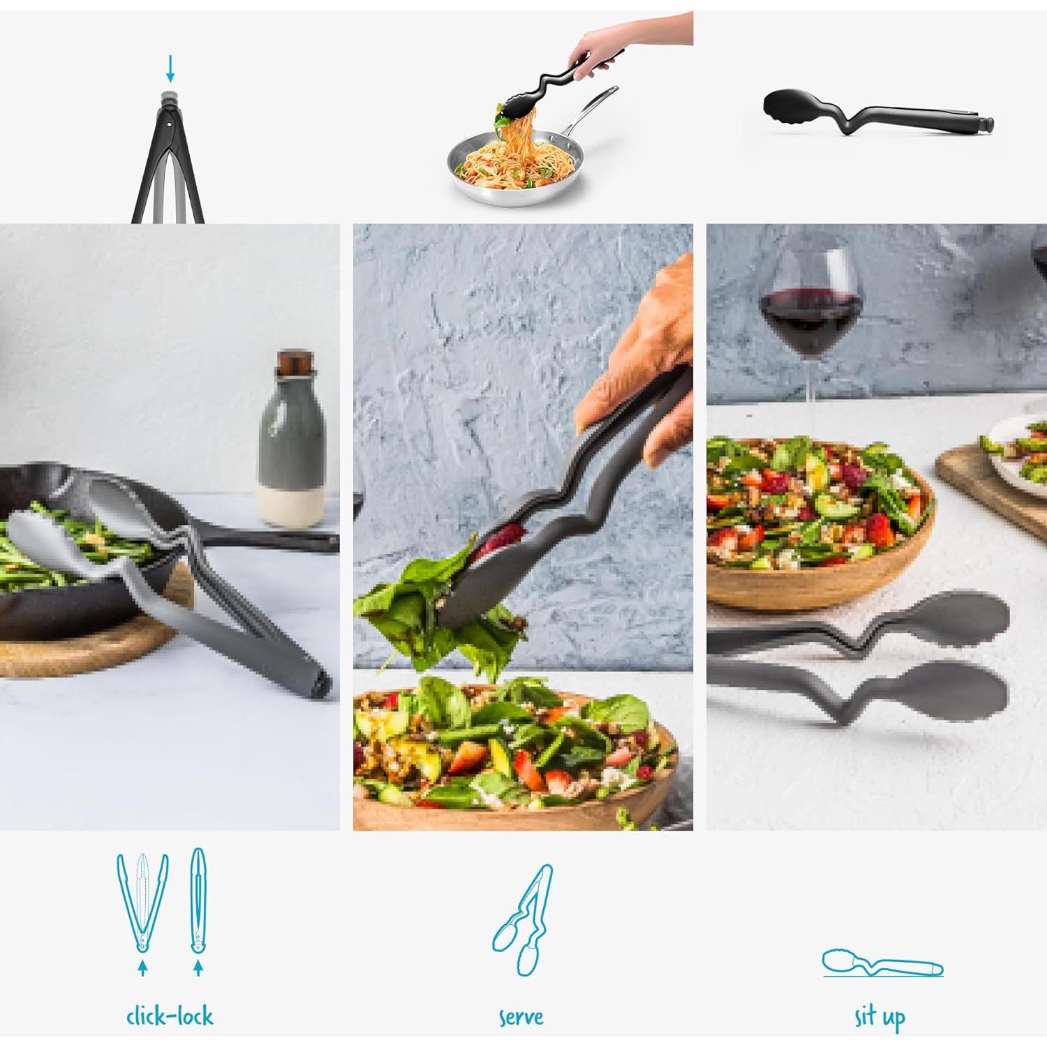 Pinzas de cocina Dreamfarm Clongs Lite 26.67 cm Nylon Negro