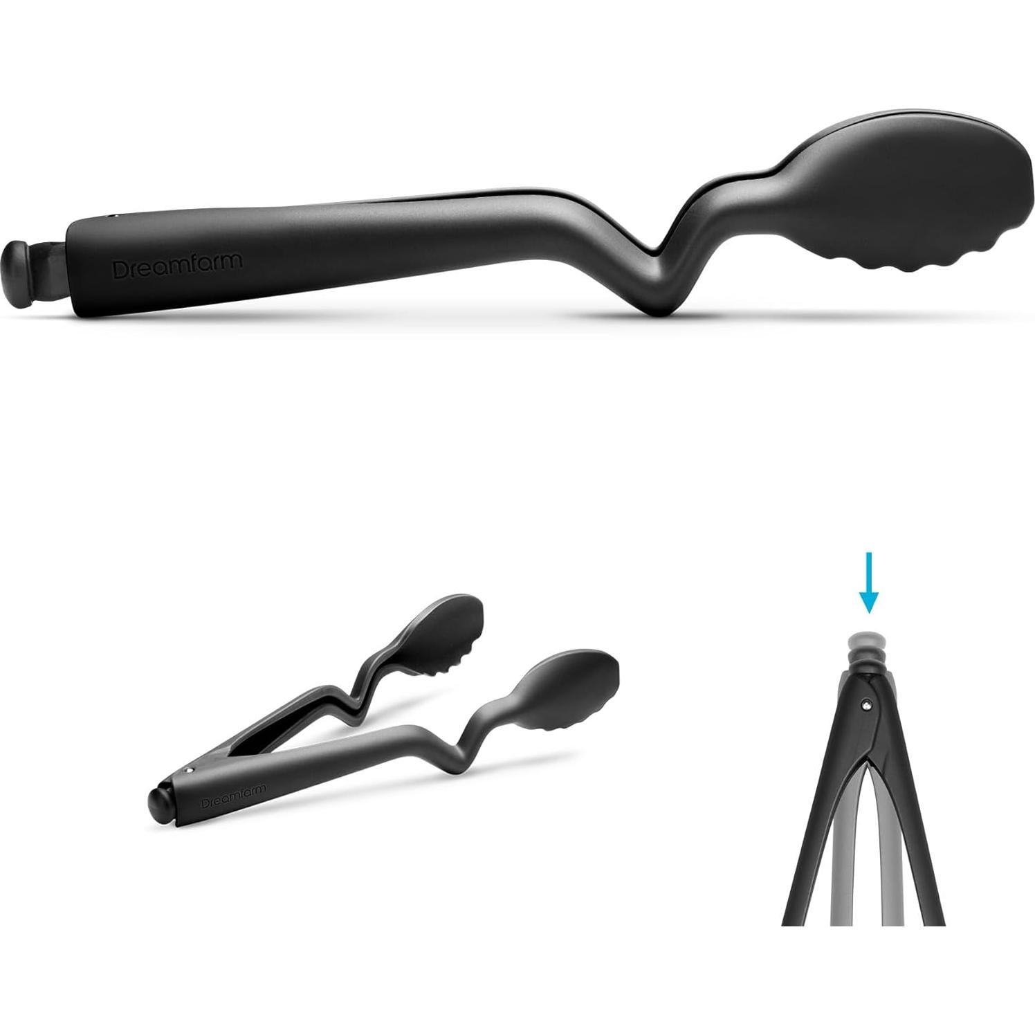 Pinzas de cocina Dreamfarm Clongs Lite 26.67 cm Nylon Negro