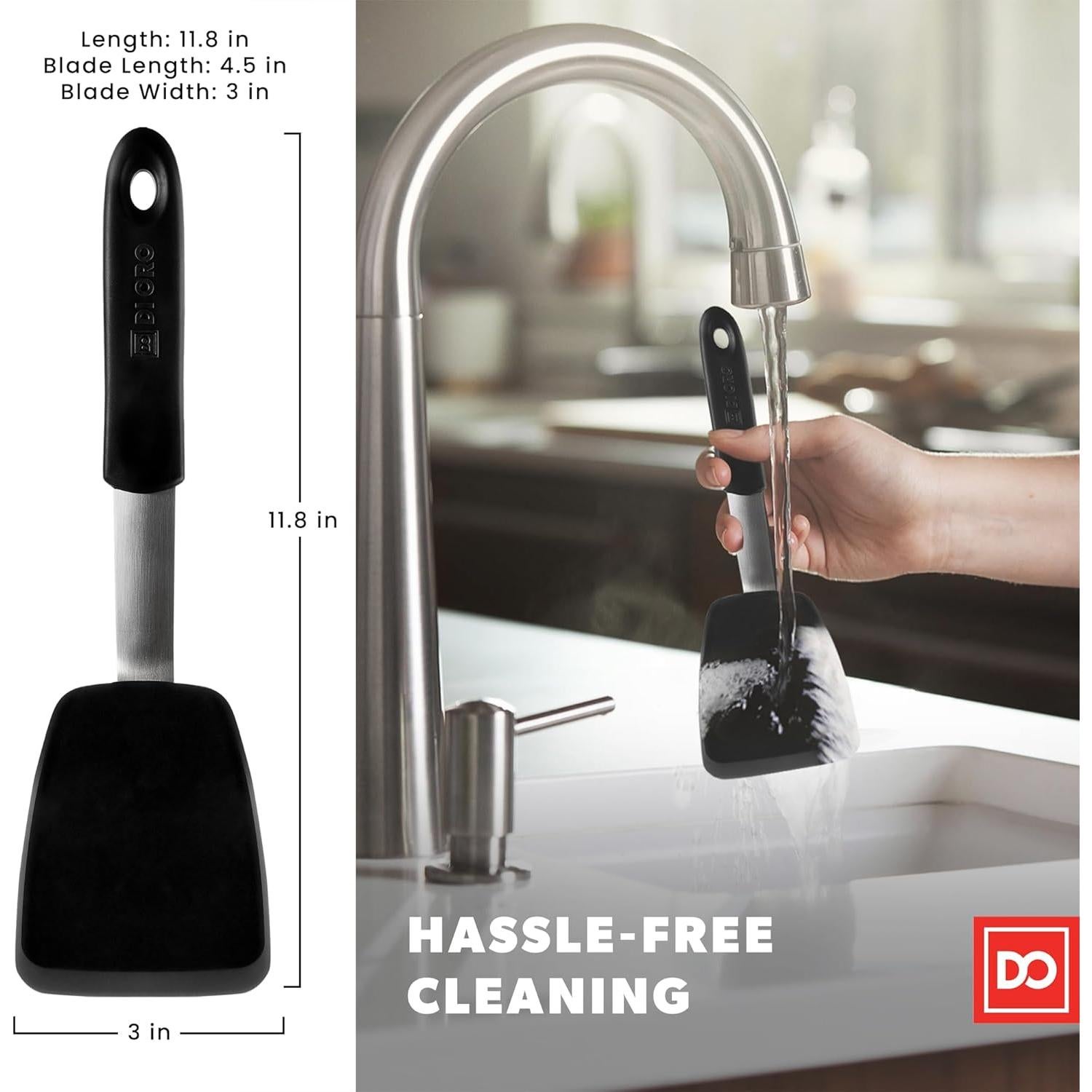 Espátula Estándar DI ORO 30 cm Acero Inoxidable Silicona