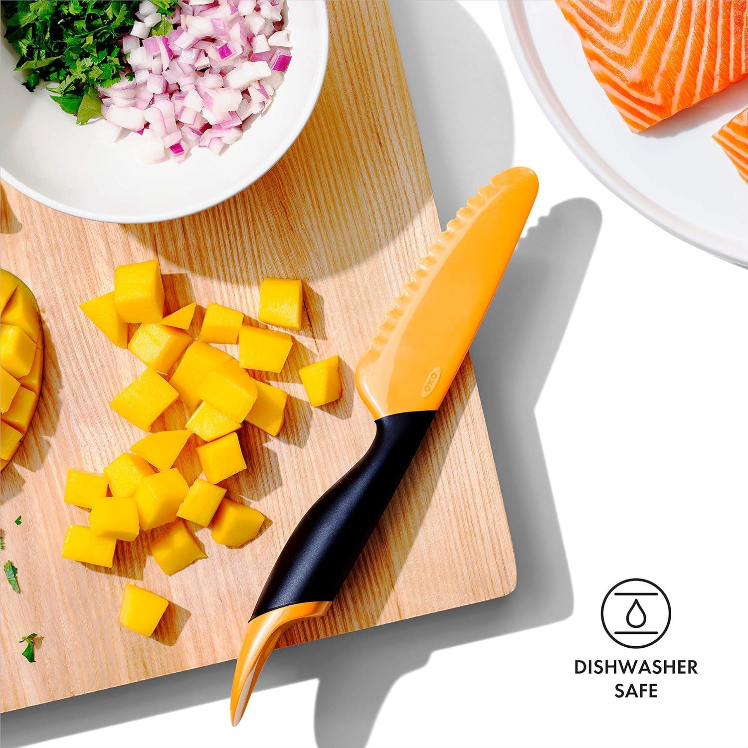 Cortador de Mango OXO Good Grips con Cuchara Naranja 17.8 cm