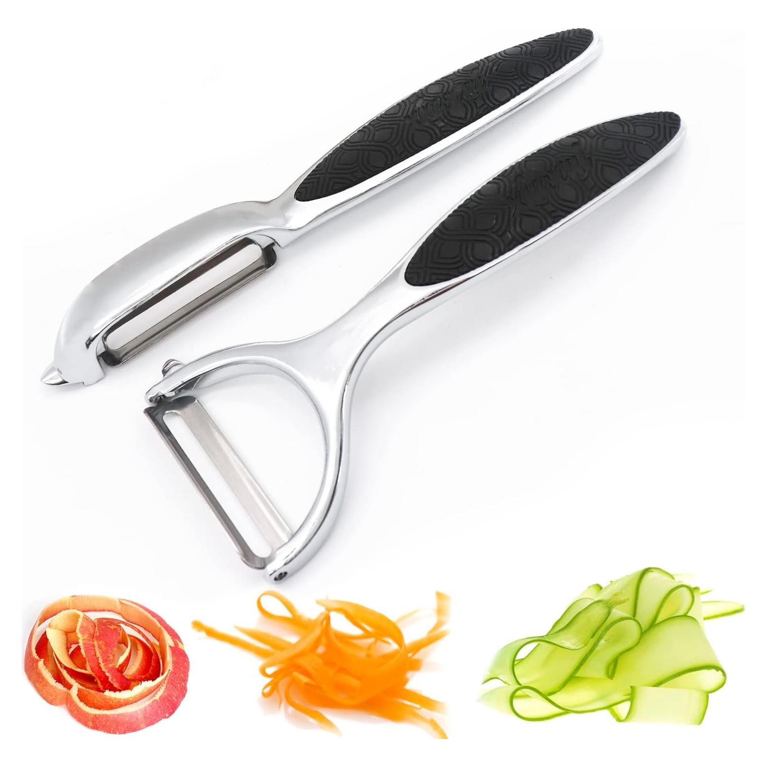 Pelador de Verduras NewGF 2PCS Acero Inoxidable Ergonómico
