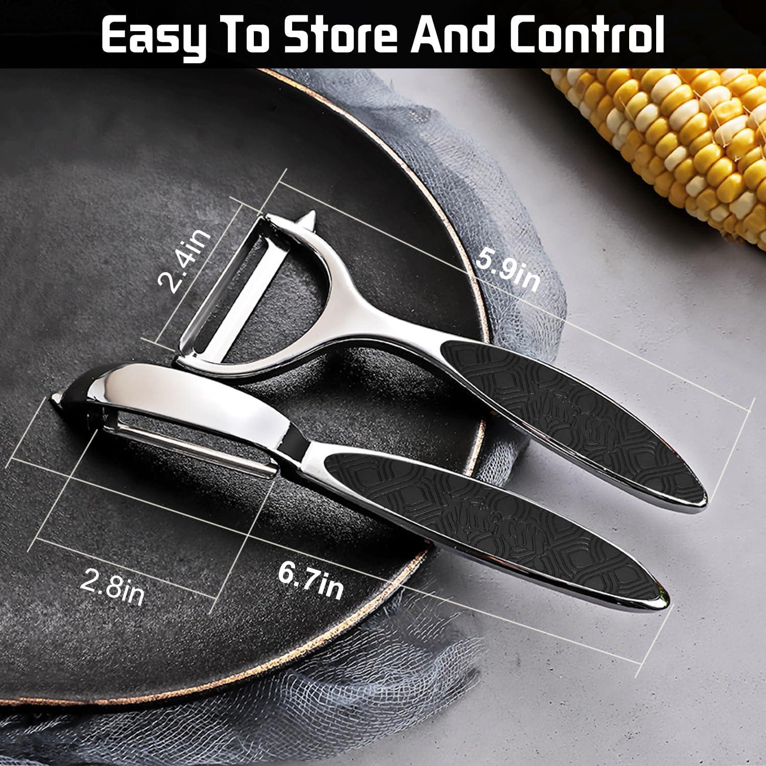 Pelador de Verduras NewGF 2PCS Acero Inoxidable Ergonómico