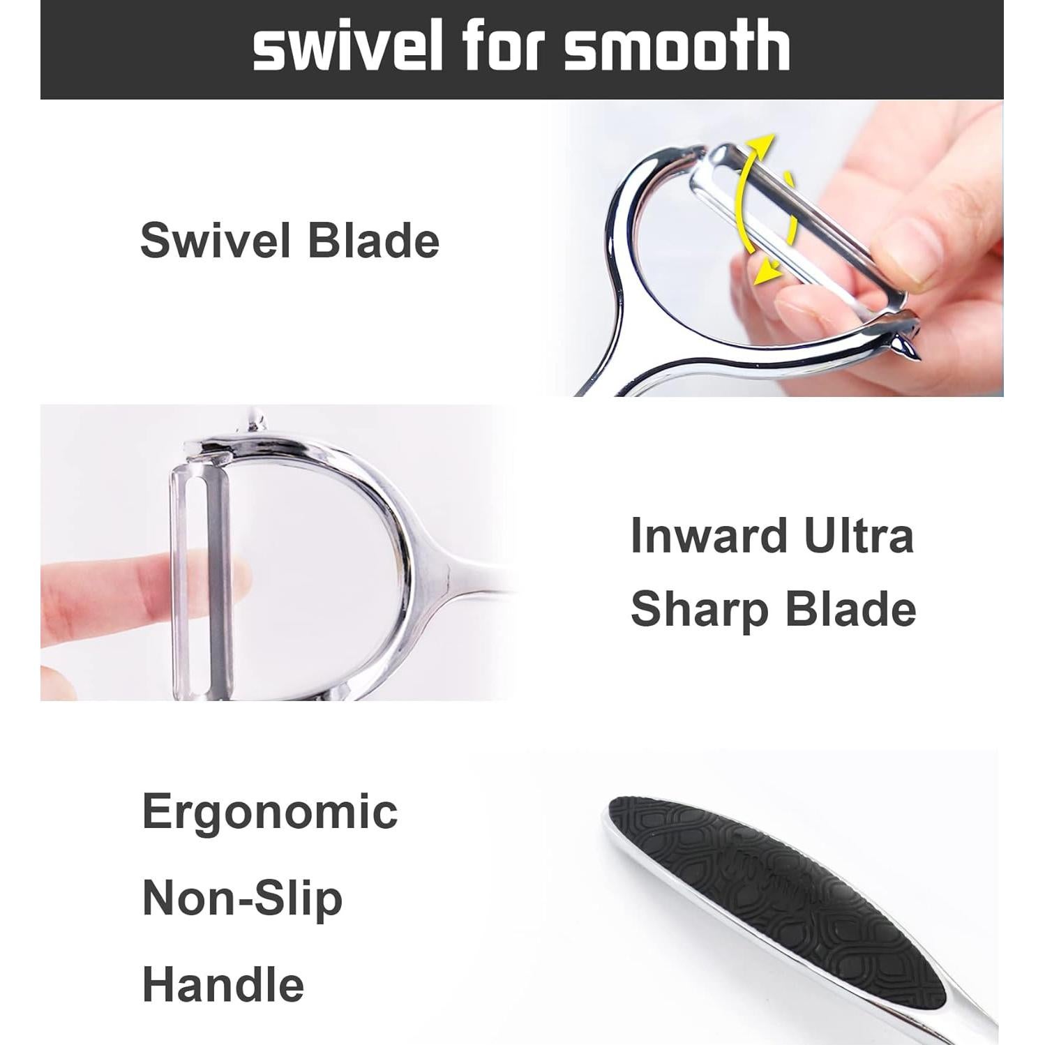 Pelador de Verduras NewGF 2PCS Acero Inoxidable Ergonómico