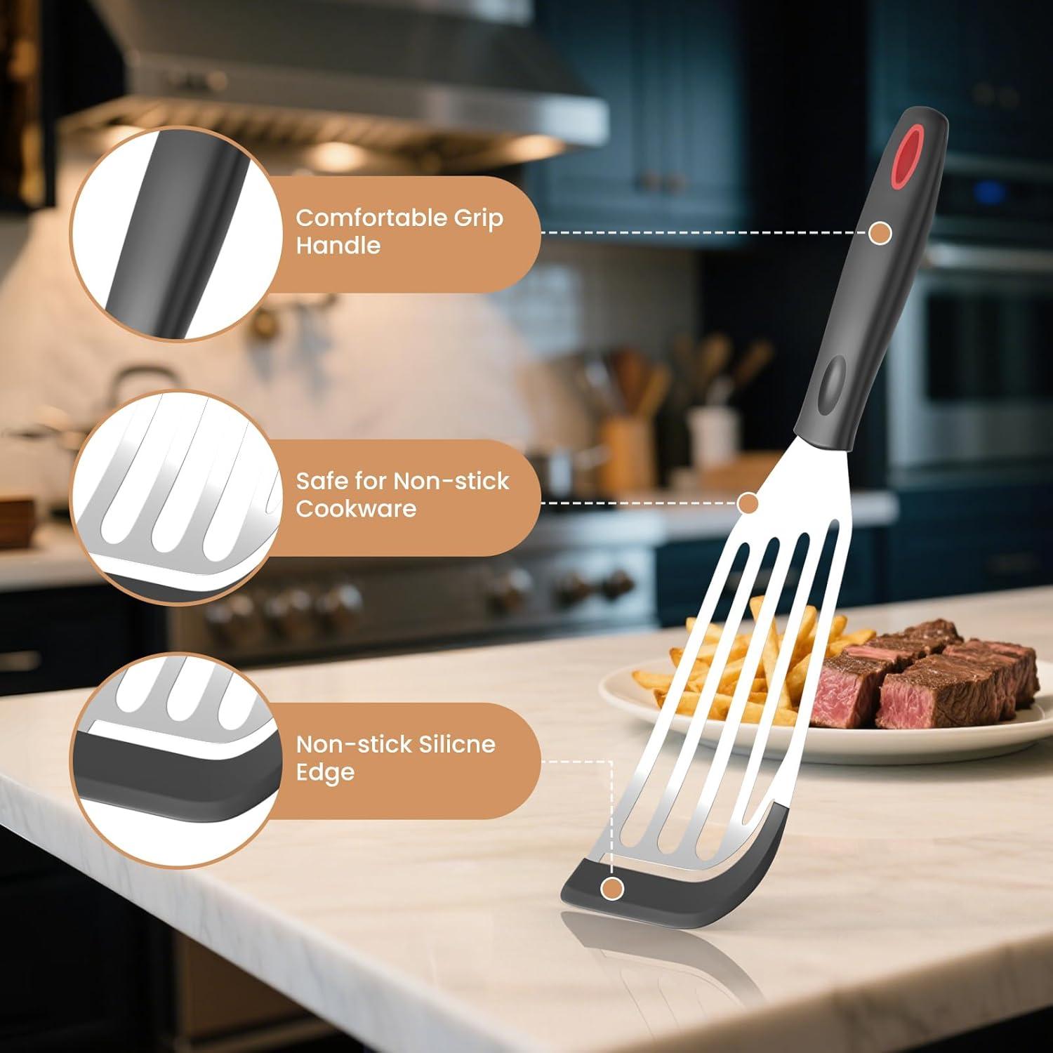 Juego de 2 Espátulas de Silicona Ecerangus para Cocina