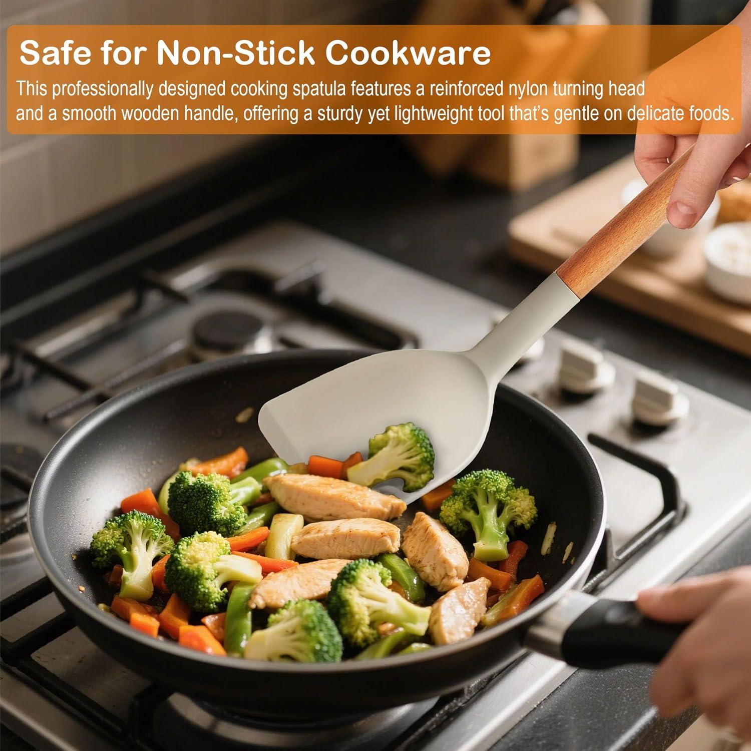 Juego de 2 Espátulas de Silicona BodiCal con Mango de Madera