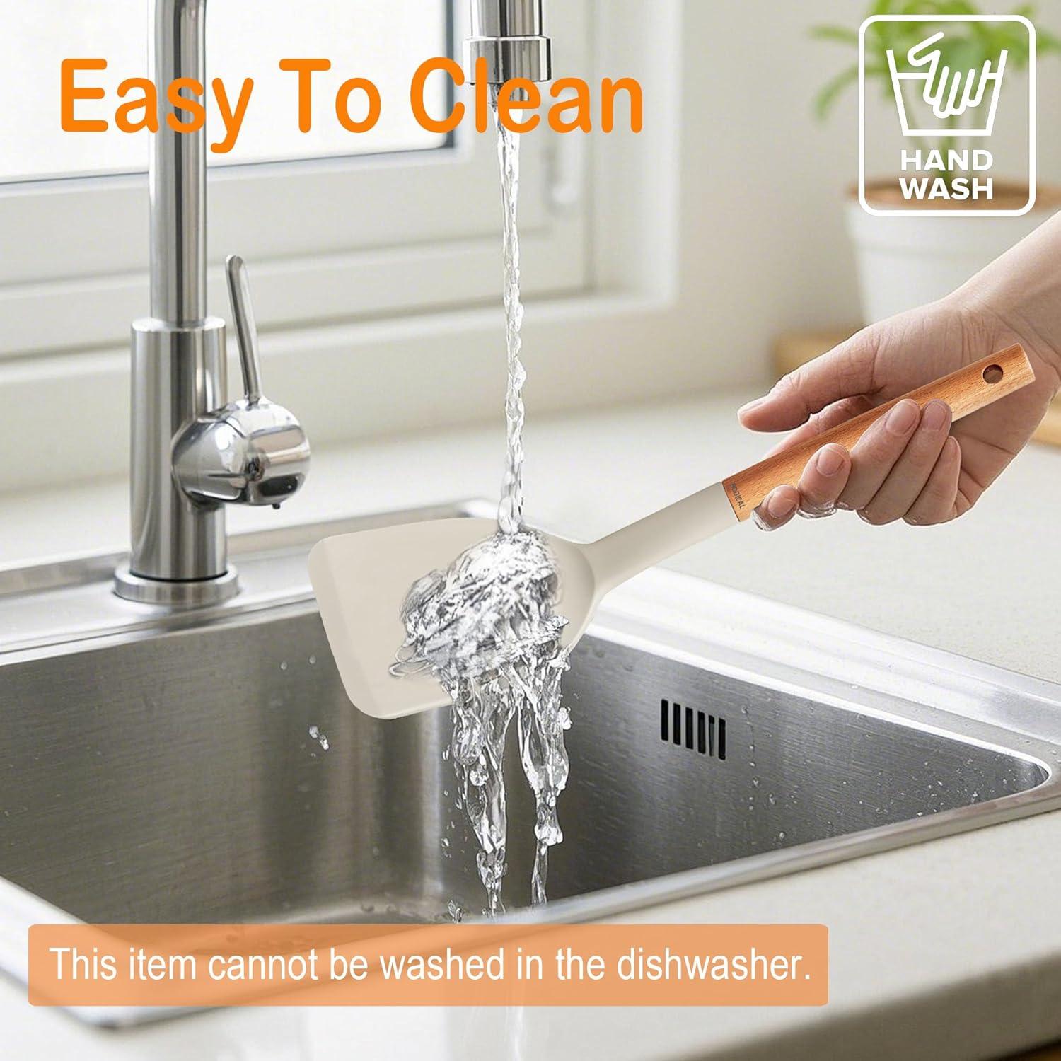 Juego de 2 Espátulas de Silicona BodiCal con Mango de Madera