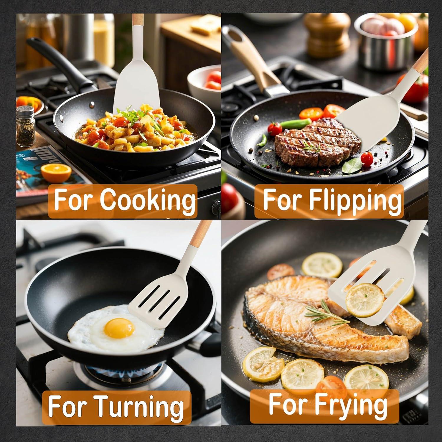 Juego de 2 Espátulas de Silicona BodiCal con Mango de Madera