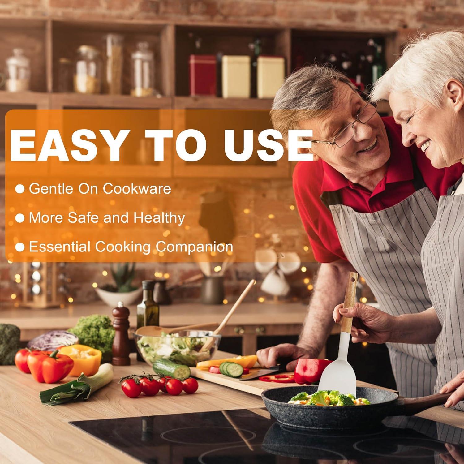 Juego de 2 Espátulas de Silicona BodiCal con Mango de Madera