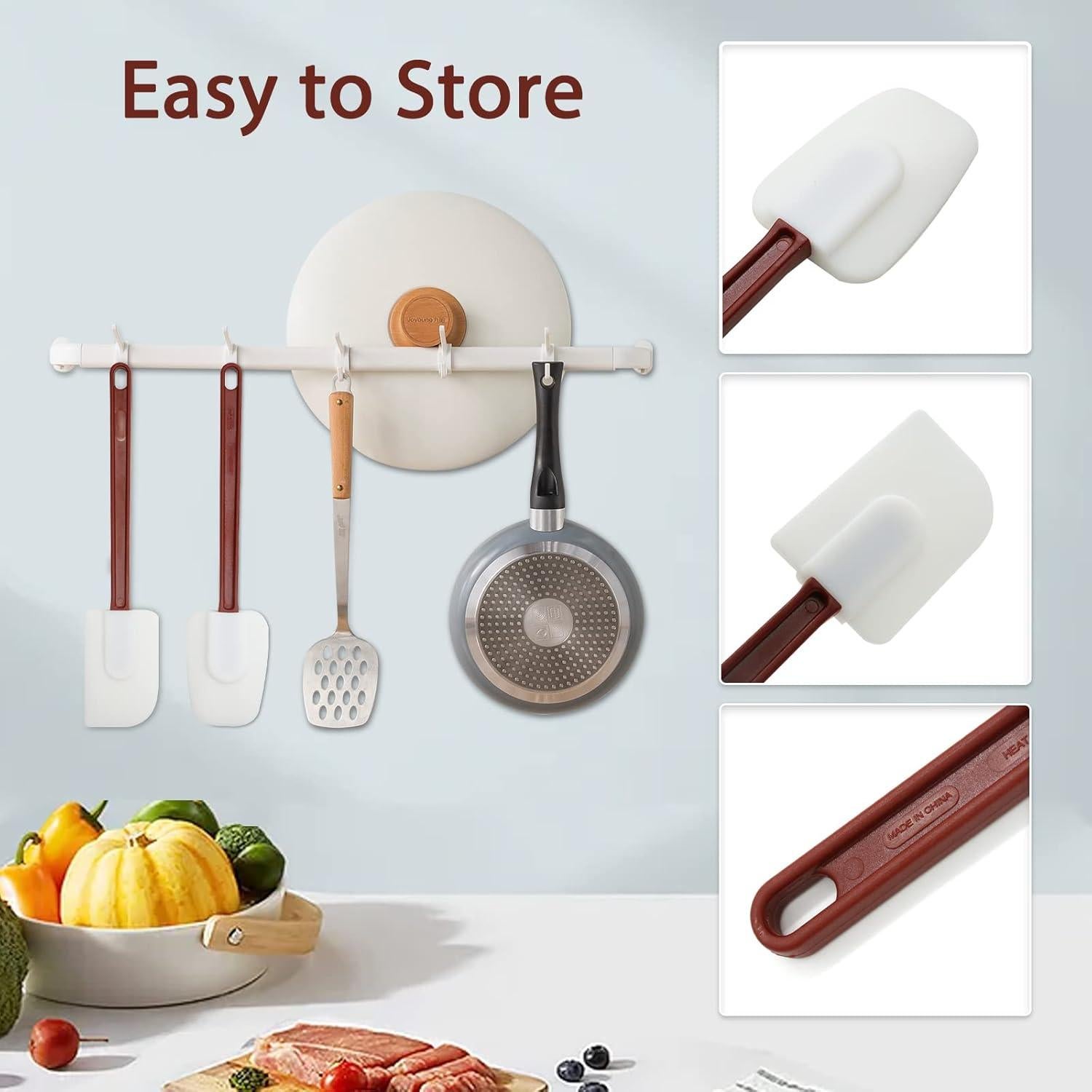 Juego de Espátulas de Silicona KSIFJRTO 41.9 cm Resistentes al Calor