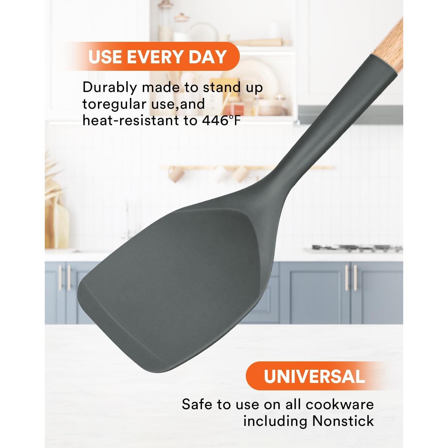 Espátula de Silicona Badiano 33.5 cm Antiadherente Gris