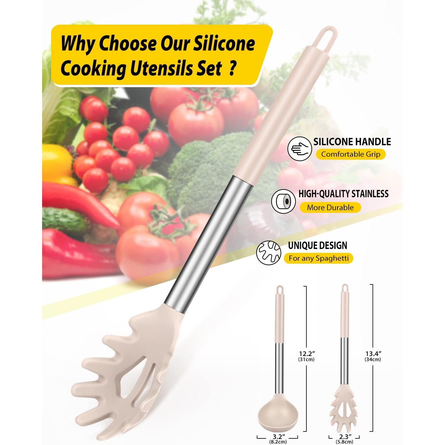 Juego de Cuchara y Cucharón de Silicona BUNDLEPRO 2 Piezas