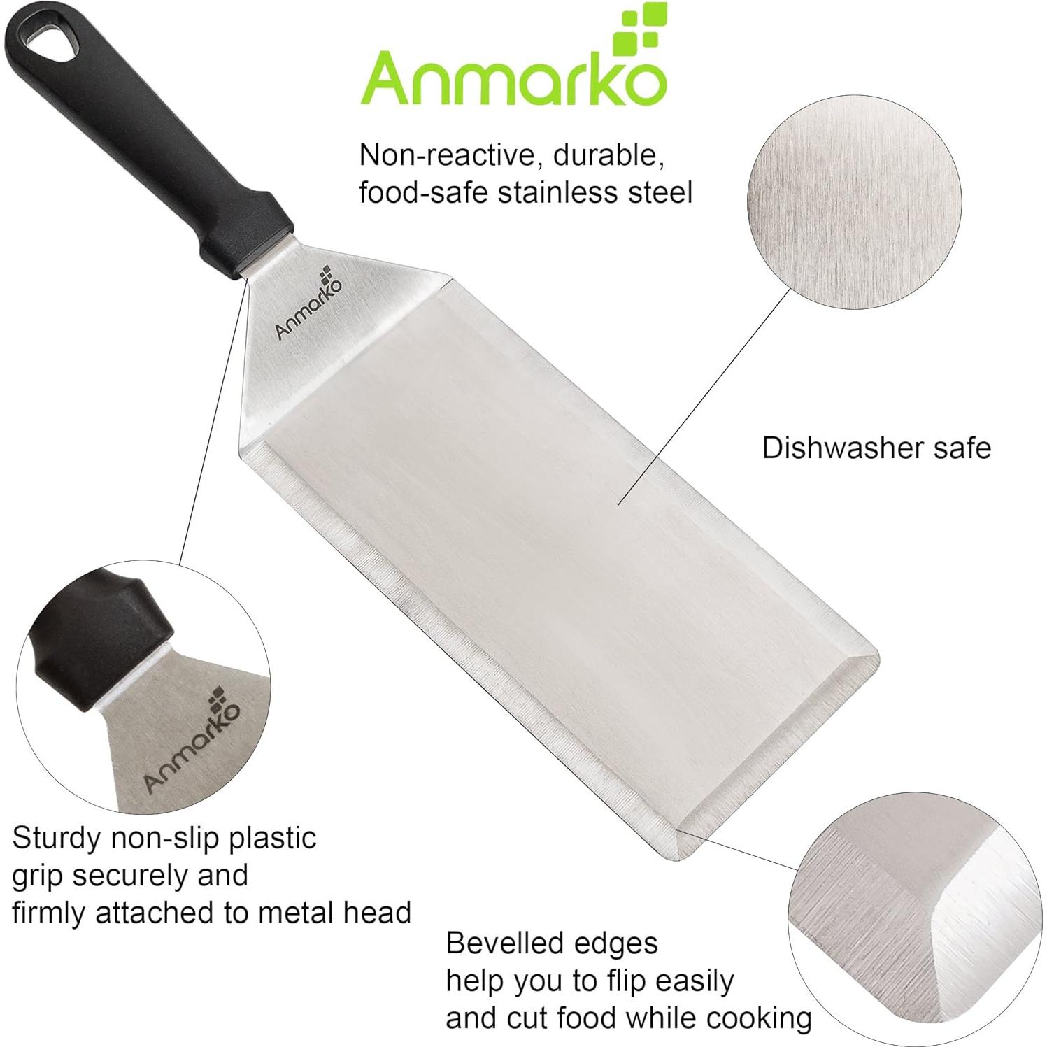 Espátula de Acero Inoxidable Anmarko 20x10 cm - Volteador y Raspador