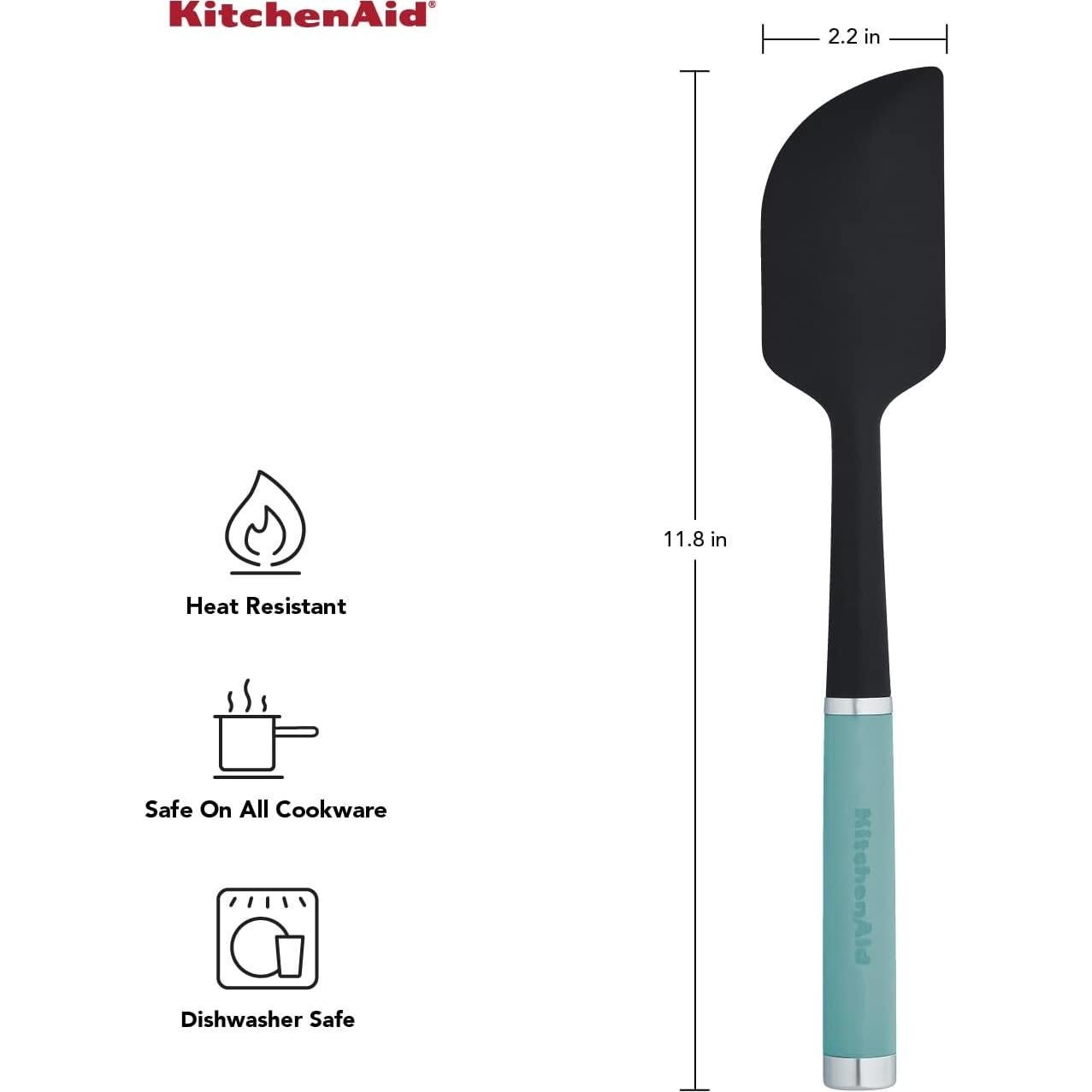 Espátula Raspadora KitchenAid KE031OHAQA Silicona Aqua