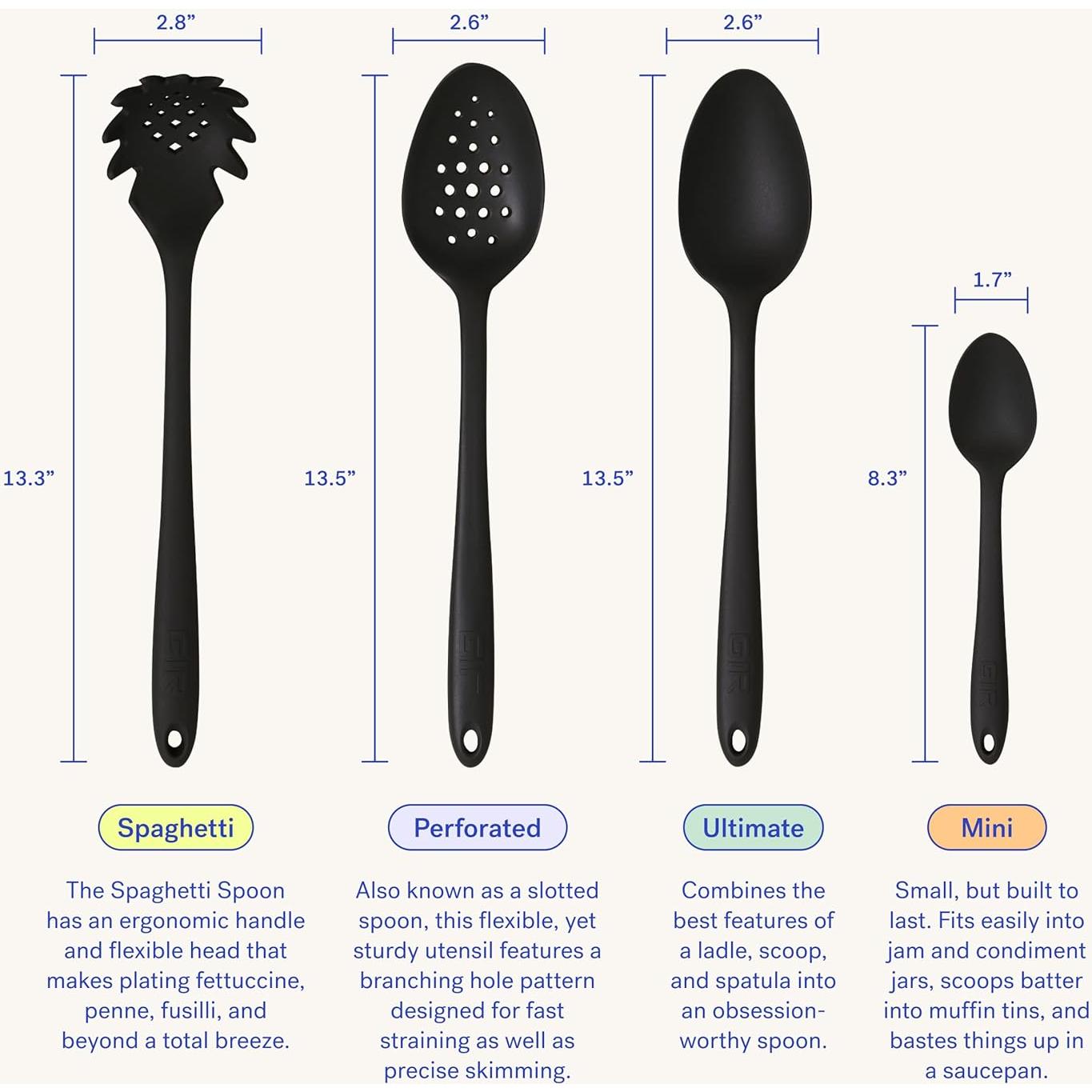 Cuchara de Silicona Perforada GIR 33 cm Roja - Utensilio de Cocina