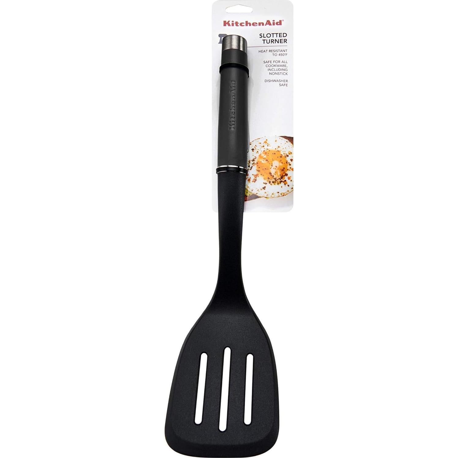 Cuchara Ranurada de Nylon KitchenAid 22.1x8.6cm Negro Mate