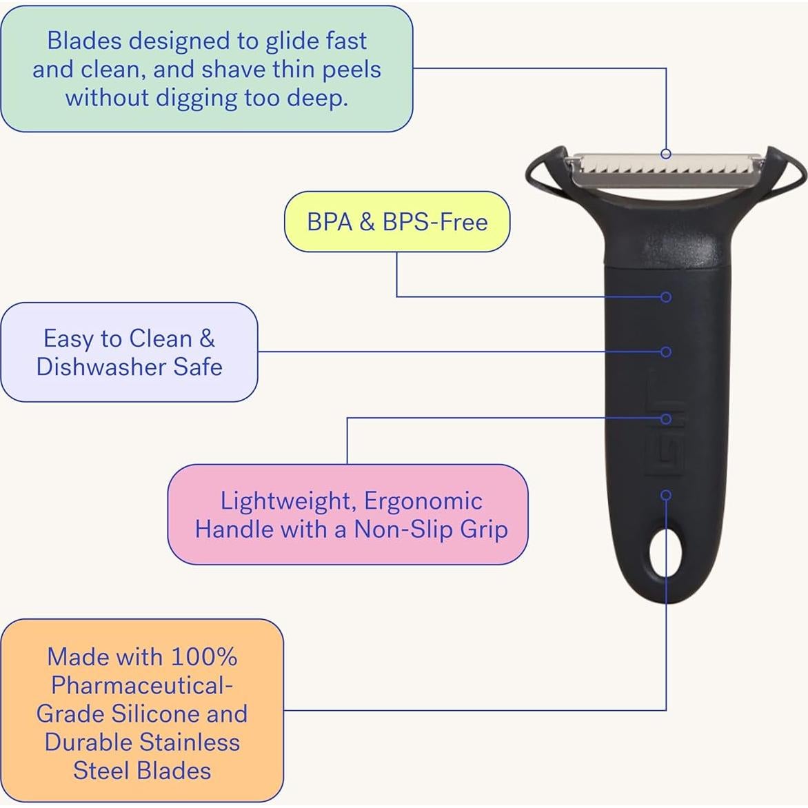 Pelador de Patatas GIR de Acero Inoxidable Ergonómico 0.61 kg