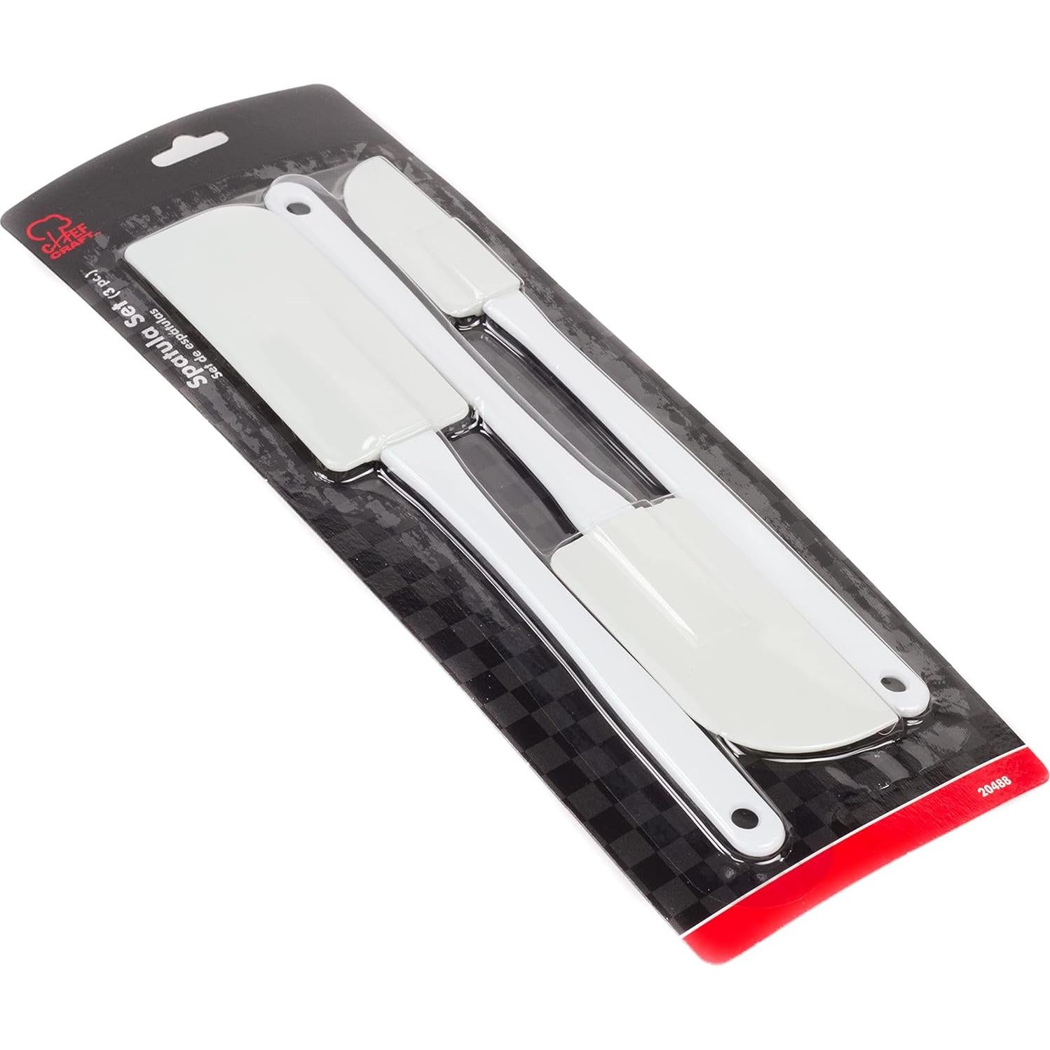 Juego de Espátulas de Plástico Chef Craft 3 Piezas Blanco