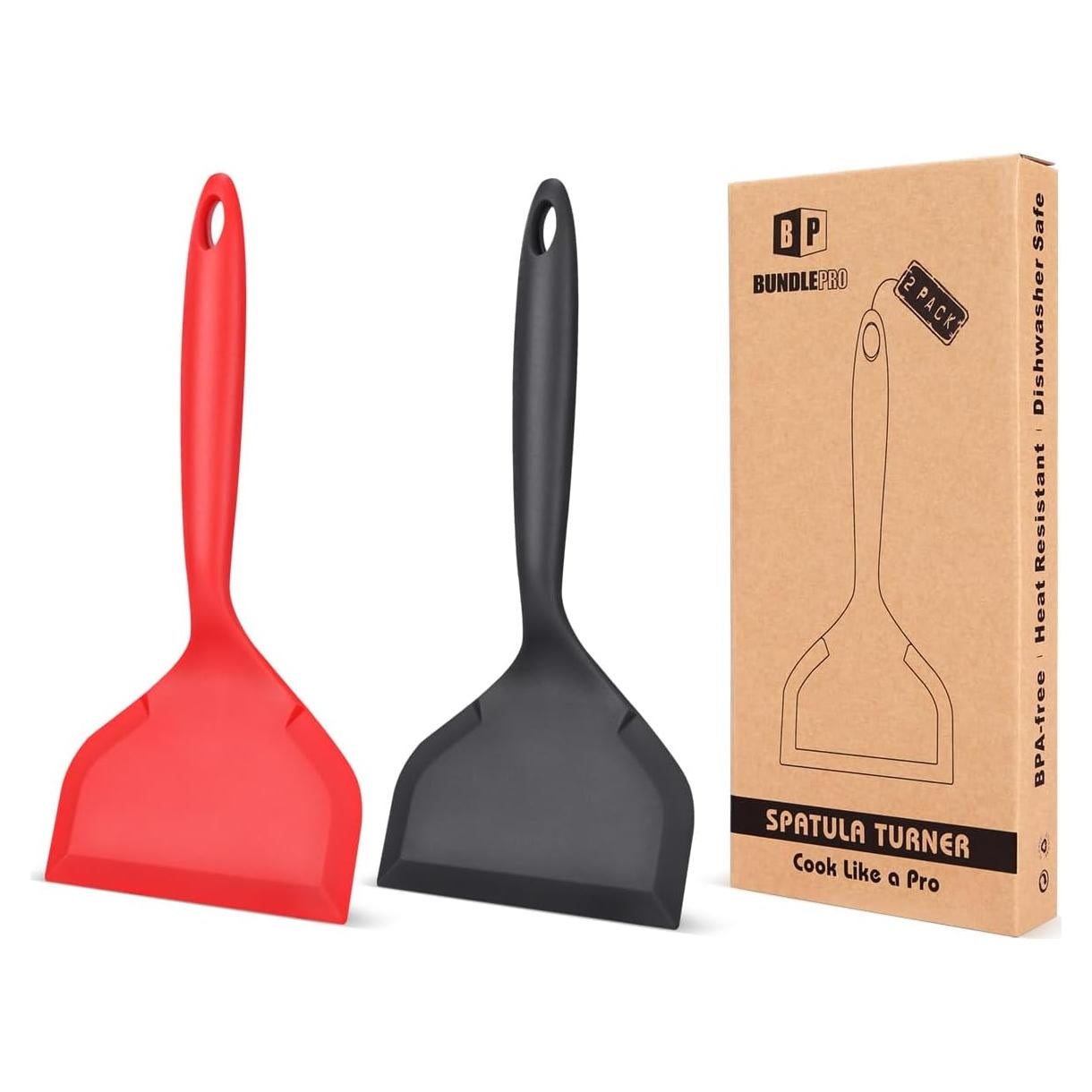 Paquete de 2 Espátulas de Silicona BUNDLEPRO Antiadherentes