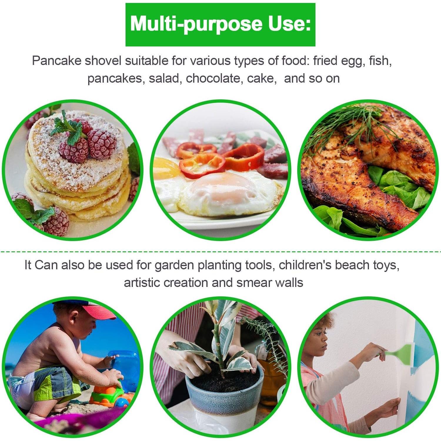 Espátula Ancha Giratoria Shappy de Silicona 26 cm - Verde/Naranja