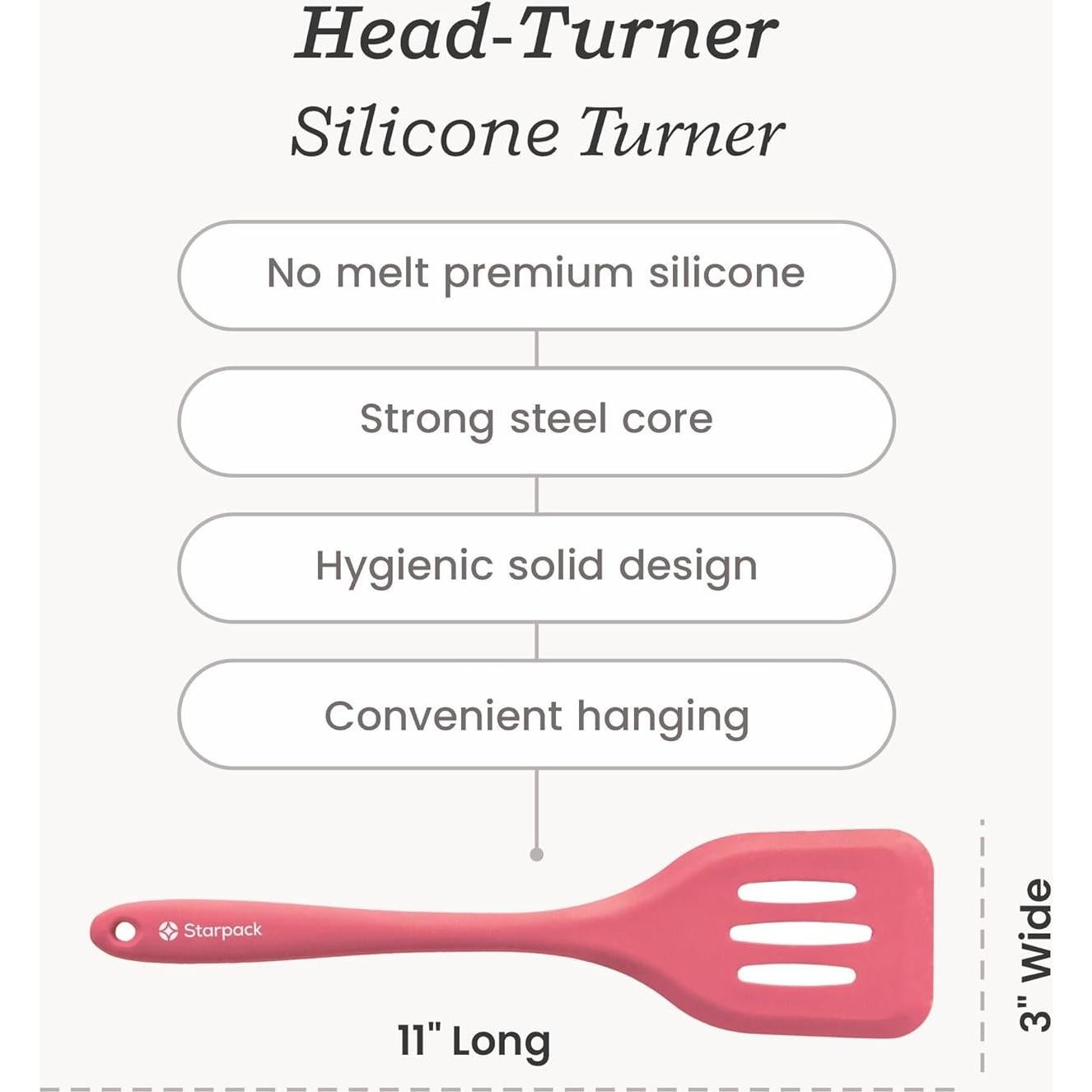 Espátula de Silicona StarPack Head Turner 29 cm Rosa Terroso