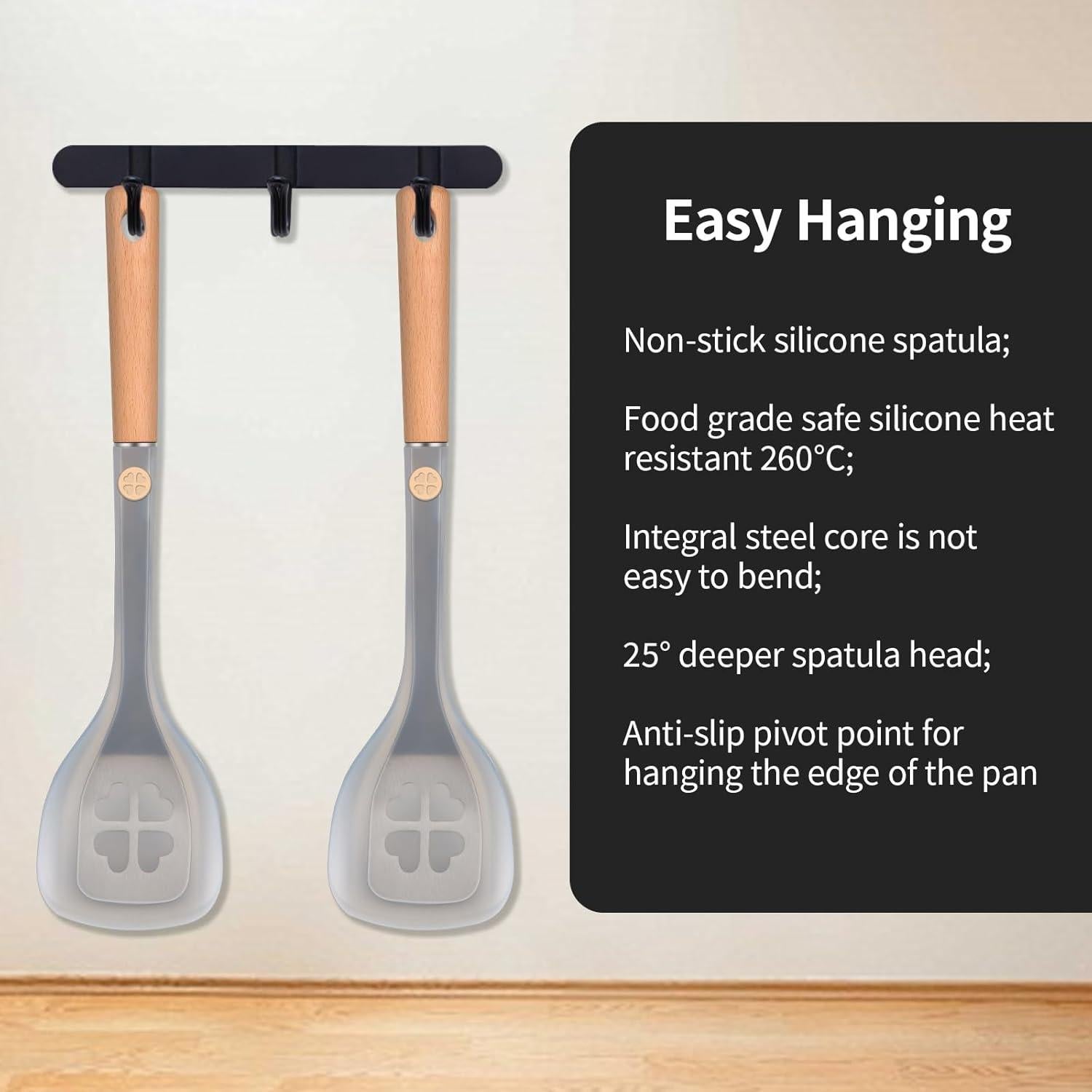 Espátula de Silicona TENTA KITCHEN con Mango de Madera 33.5cm