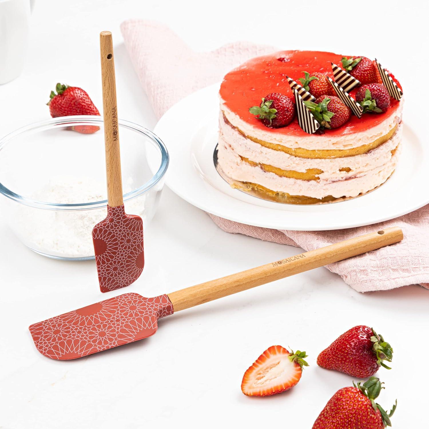 Juego de espátulas de silicona MOSAICANA con mango de madera