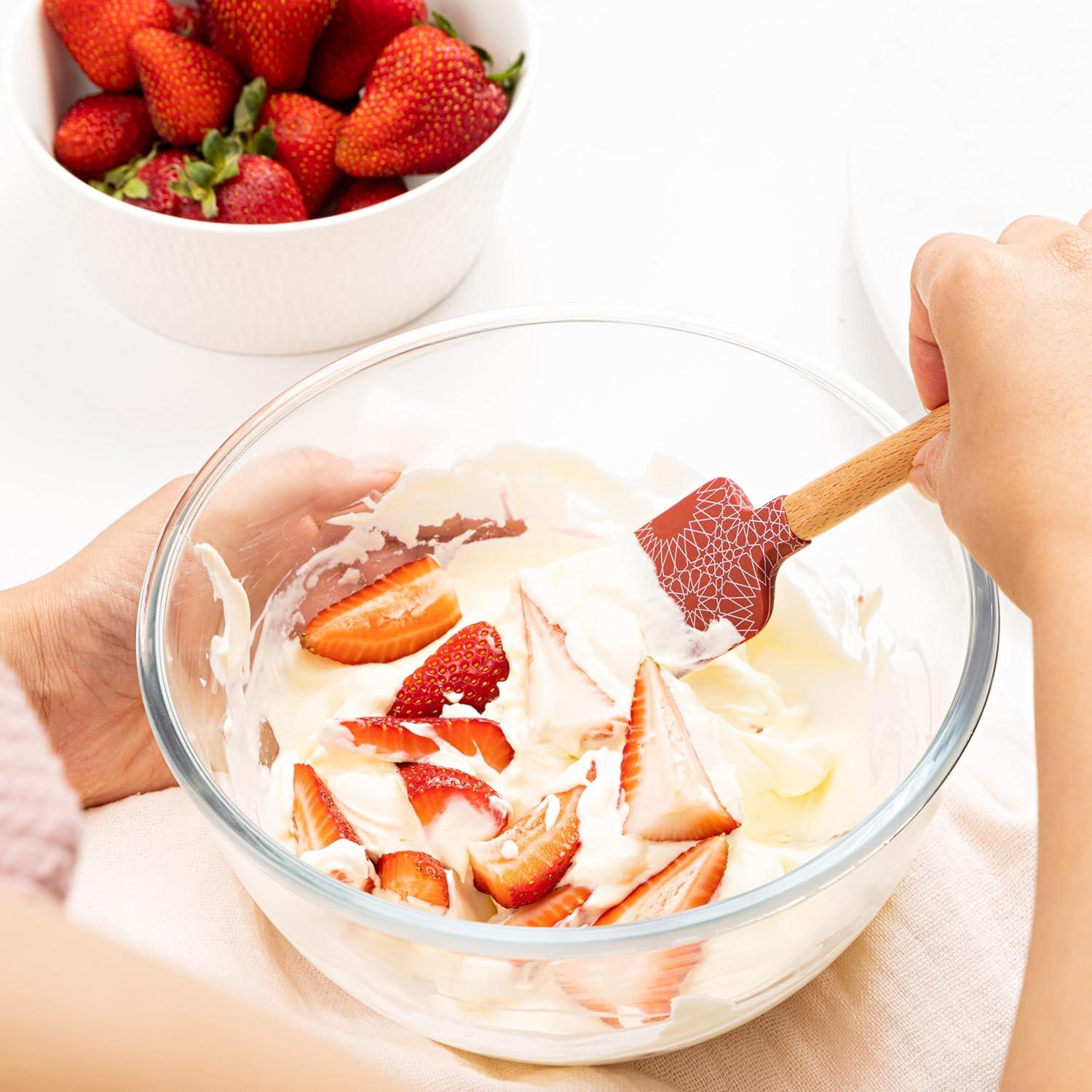 Juego de espátulas de silicona MOSAICANA con mango de madera