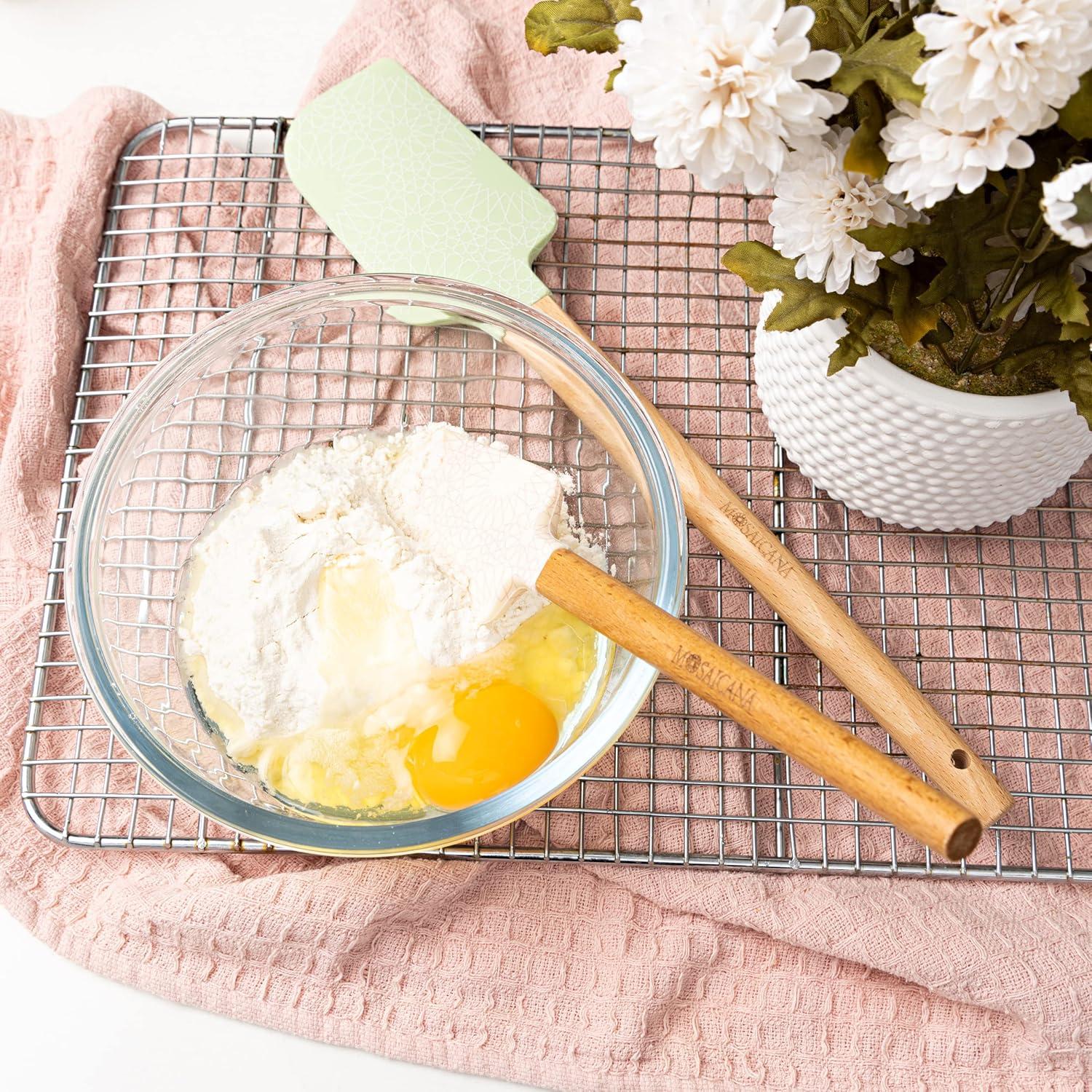 Juego de espátulas de silicona MOSAICANA con mango de madera