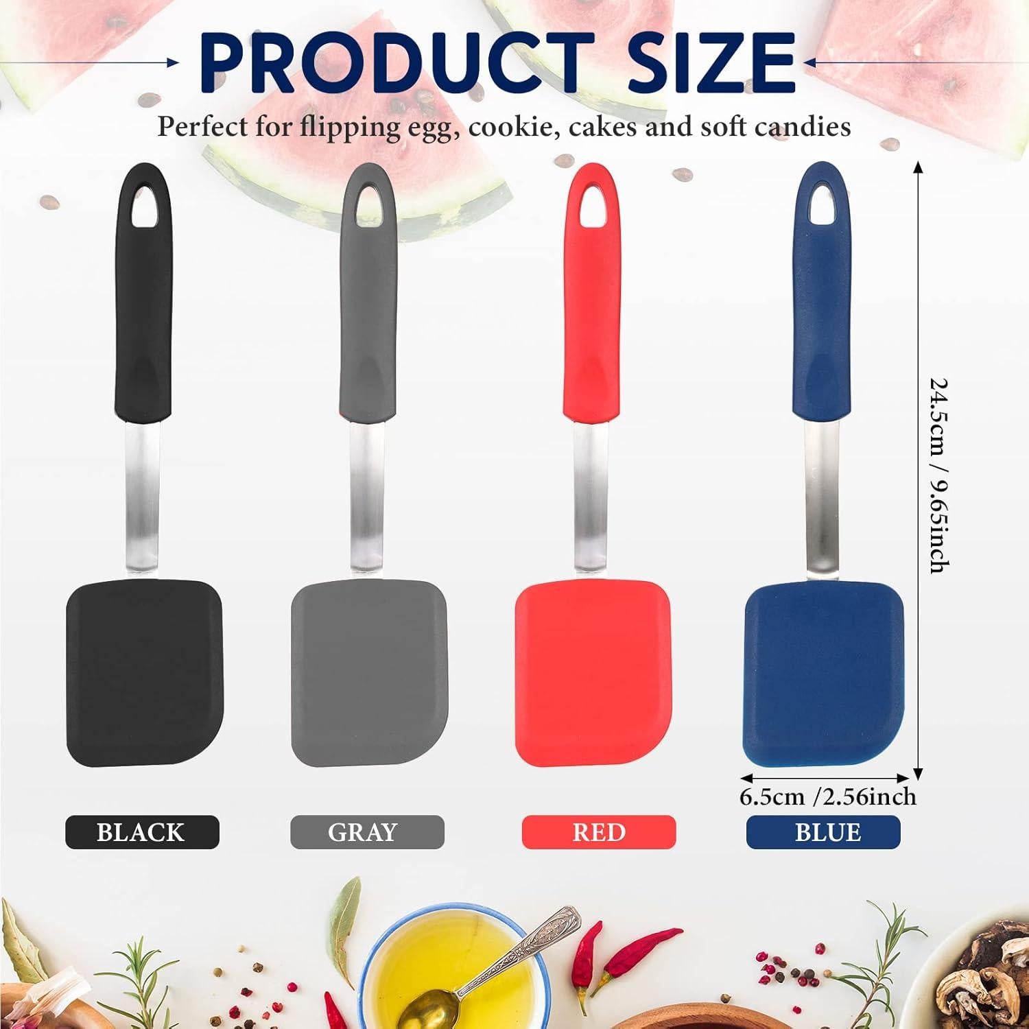 Espátulas de Silicona Gejoy 4 Pcs Antiadherentes 24.5 cm