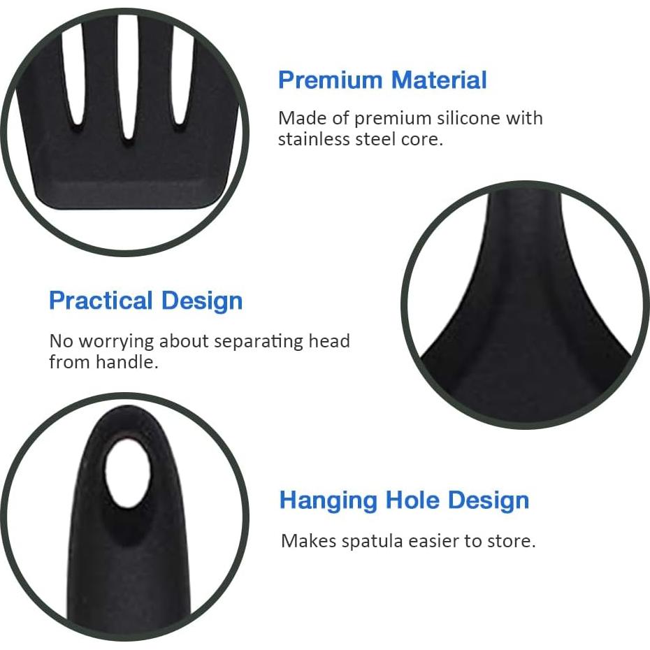 Juego de Espátulas de Silicona Pharamat - 4 Piezas, 20.3 a 34.5 cm