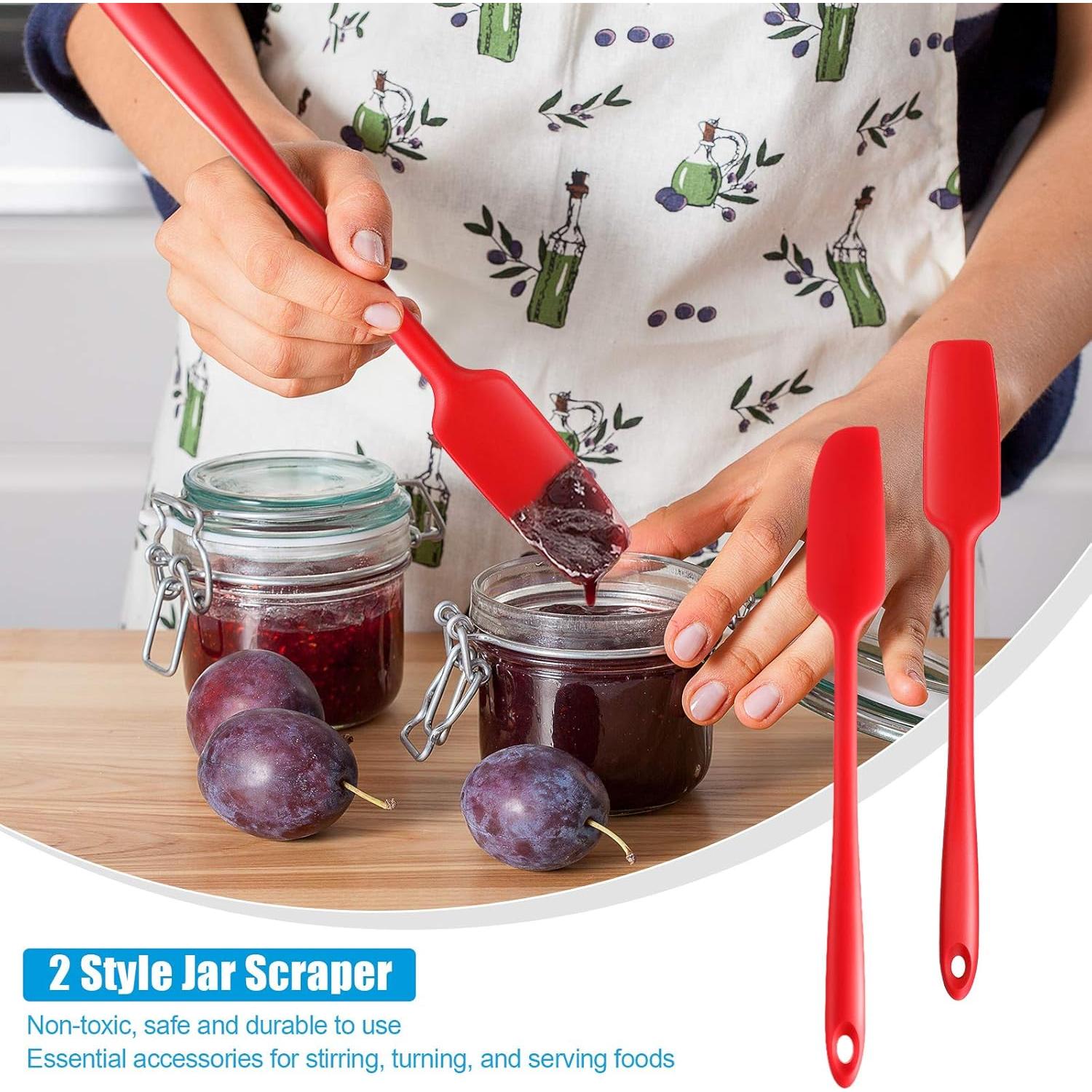 Espátulas de Silicona Patelai 28 cm 2 Piezas Rojas Antiadherentes