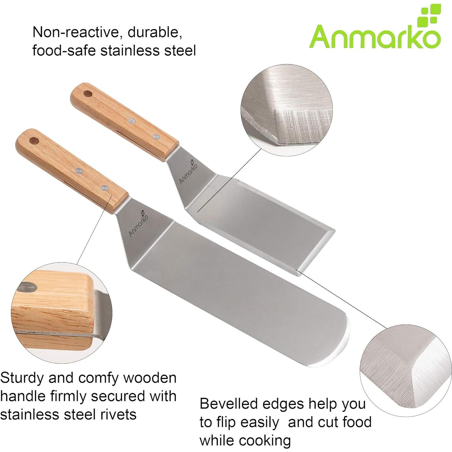 Juego de Espátulas de Acero Inoxidable Anmarko - 2 Piezas