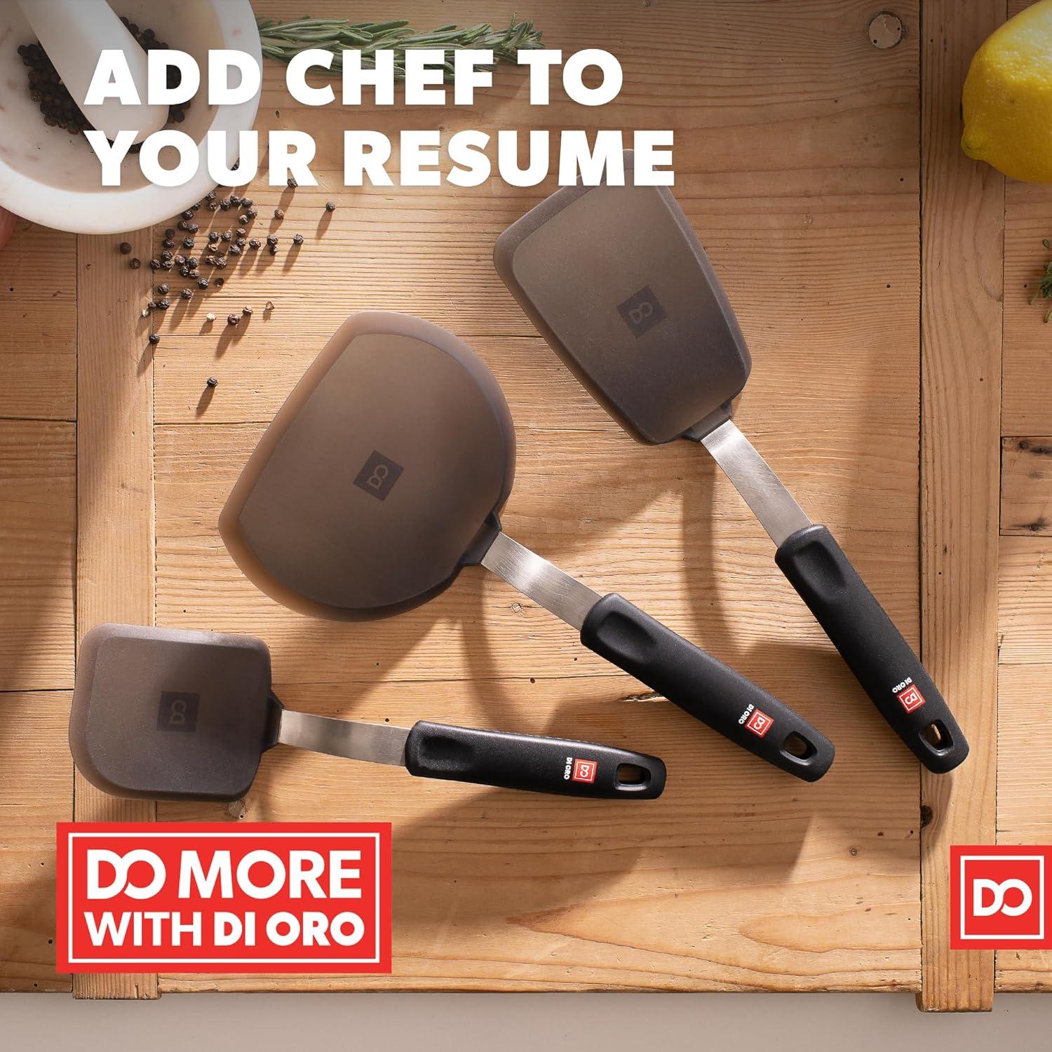 Juego de Espátulas de Silicona DI ORO - 3 Piezas Resistentes al Calor