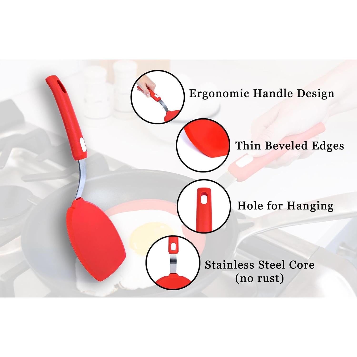 Espátula de Silicona Dalup para Panqueques Ancha 13.2 cm