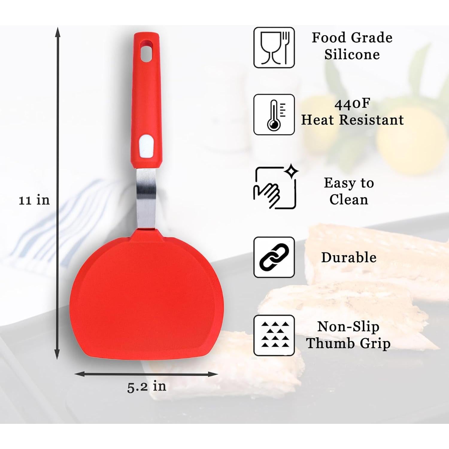 Espátula de Silicona Dalup para Panqueques Ancha 13.2 cm