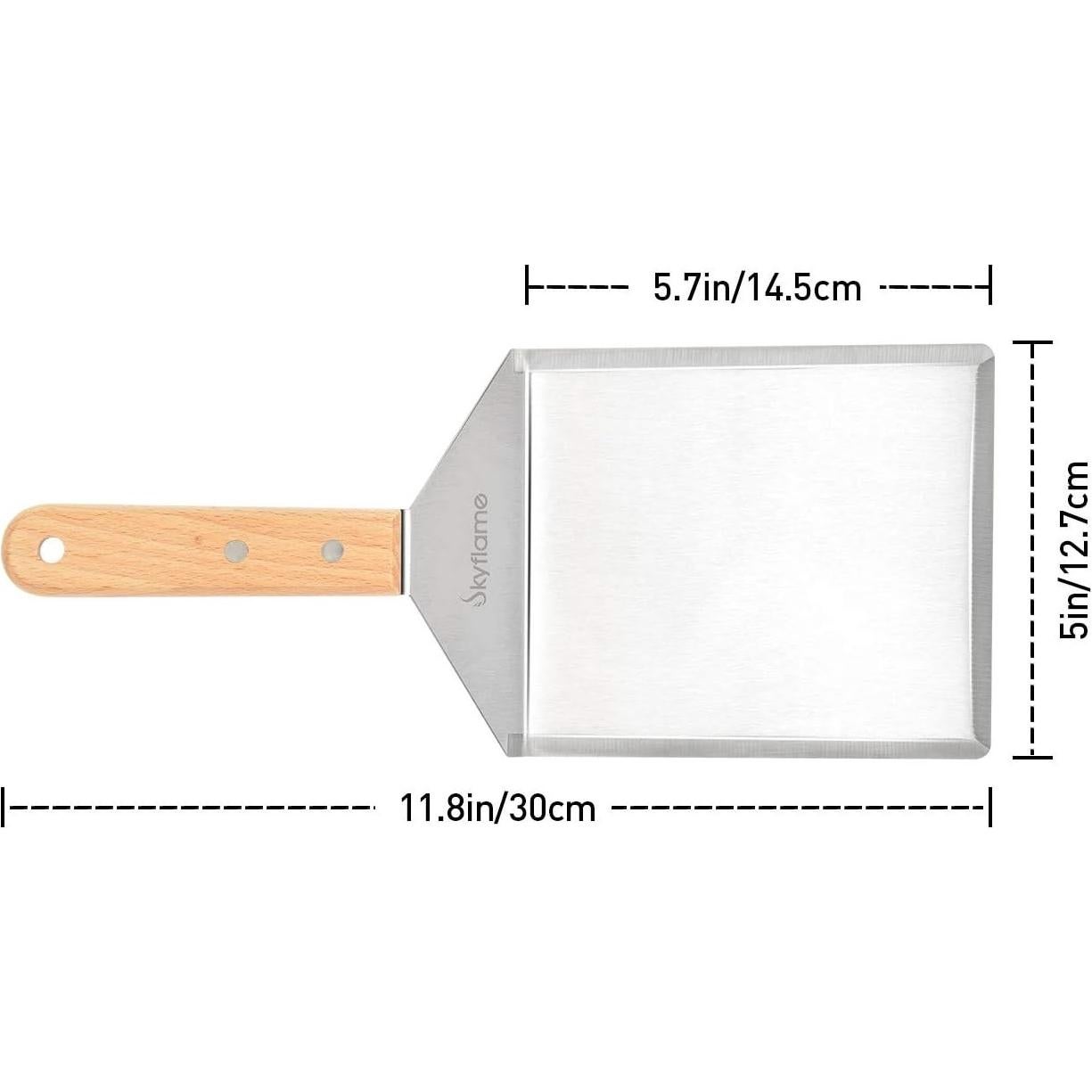 Espátula de Acero Inoxidable Skyflame 15x12.7cm para BBQ
