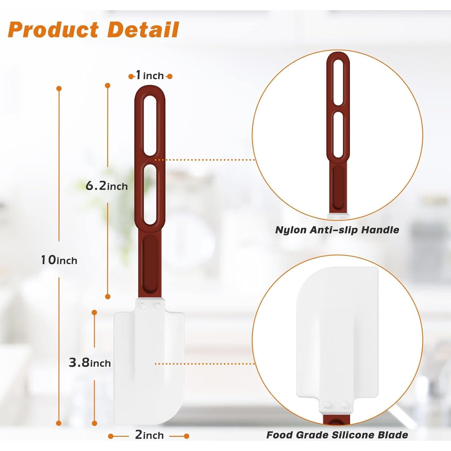 Espátulas de Silicona ReneeChef 10" Antiadherente Resistente al Calor