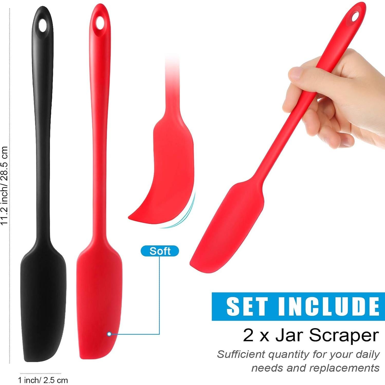 Espátula de Silicona Patelai 2 Piezas Mango Largo Antiadherente